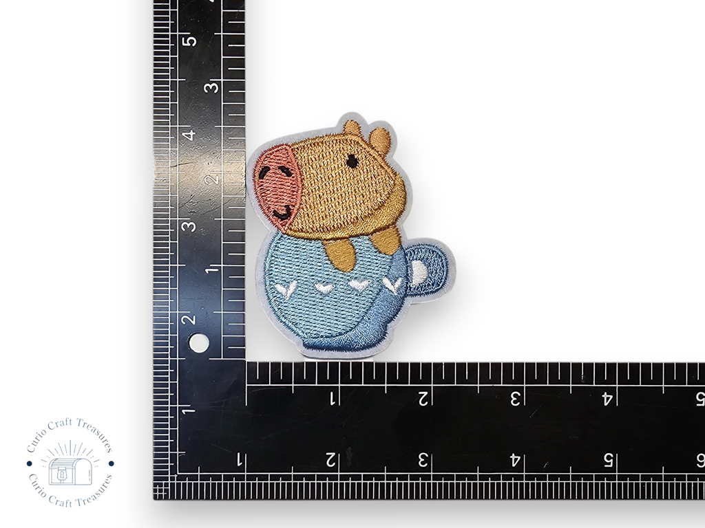 Écusson brodé, thermocollant, colle, matériel de loisirs créatifs, broderie, tissu, fraise, capybara, renard, axolotl, vache, panda roux, nœud, mignon, rose, kawaii
