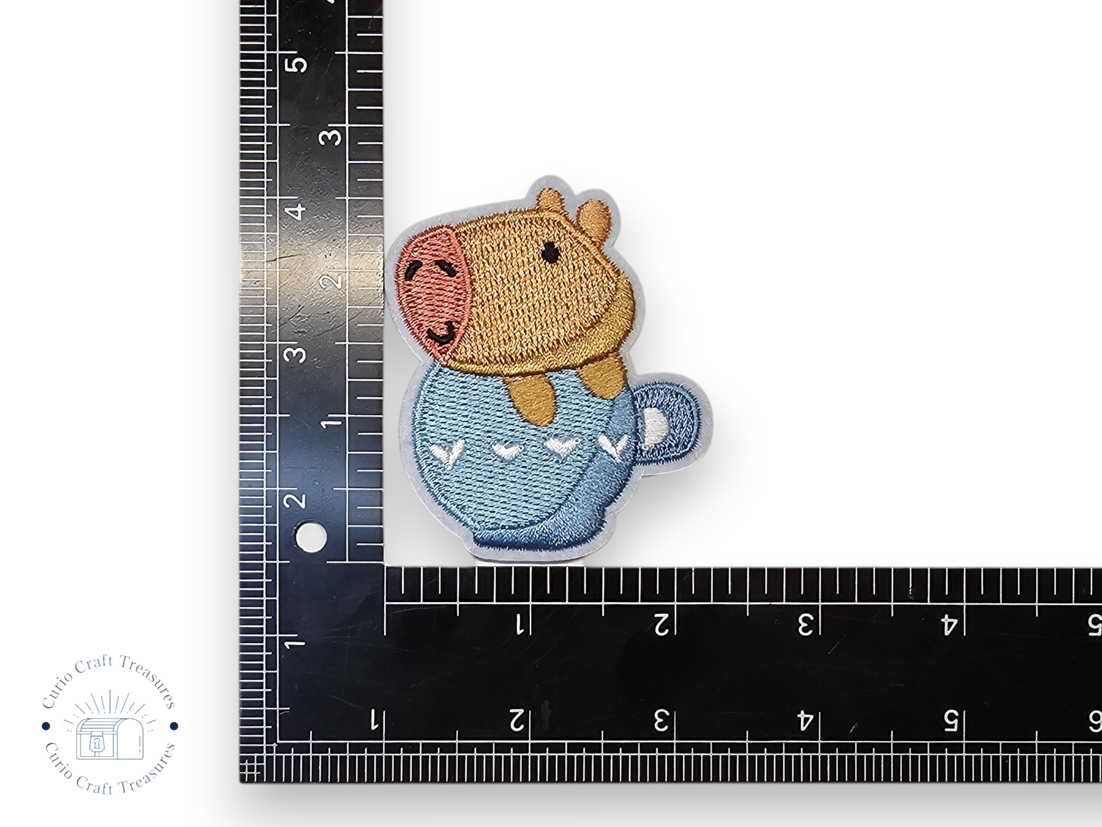 Écusson brodé, thermocollant, colle, matériel de loisirs créatifs, broderie, tissu, fraise, capybara, renard, axolotl, vache, panda roux, nœud, mignon, rose, kawaii