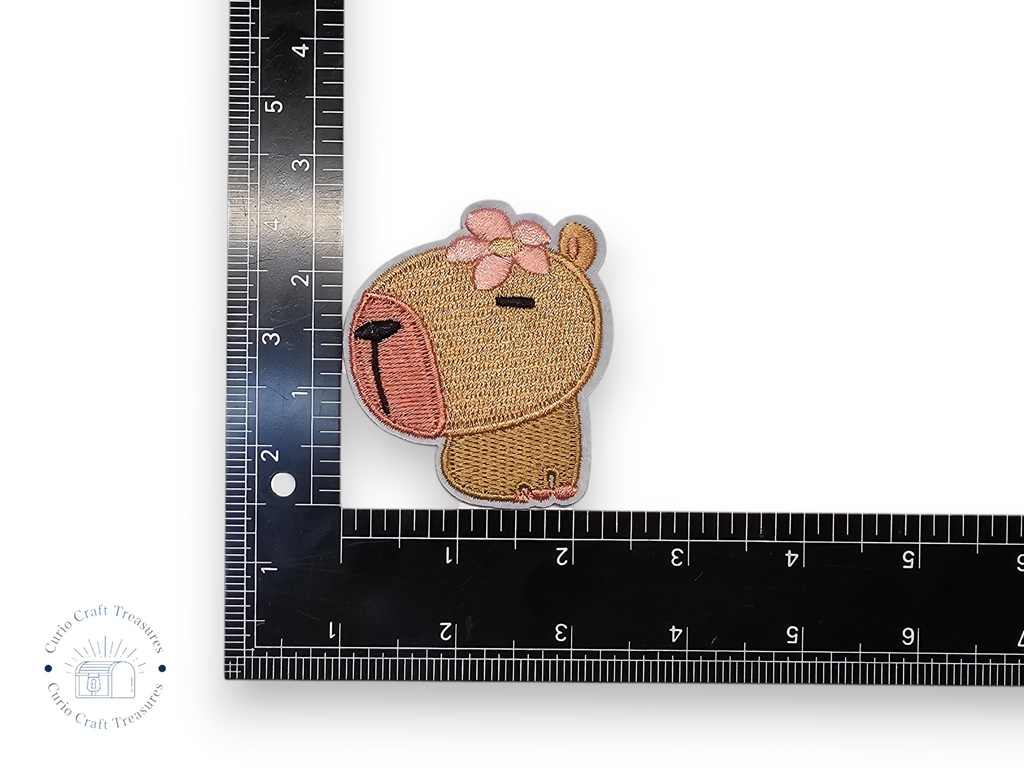 Écusson brodé, thermocollant, colle, matériel de loisirs créatifs, broderie, tissu, fraise, capybara, renard, axolotl, vache, panda roux, nœud, mignon, rose, kawaii