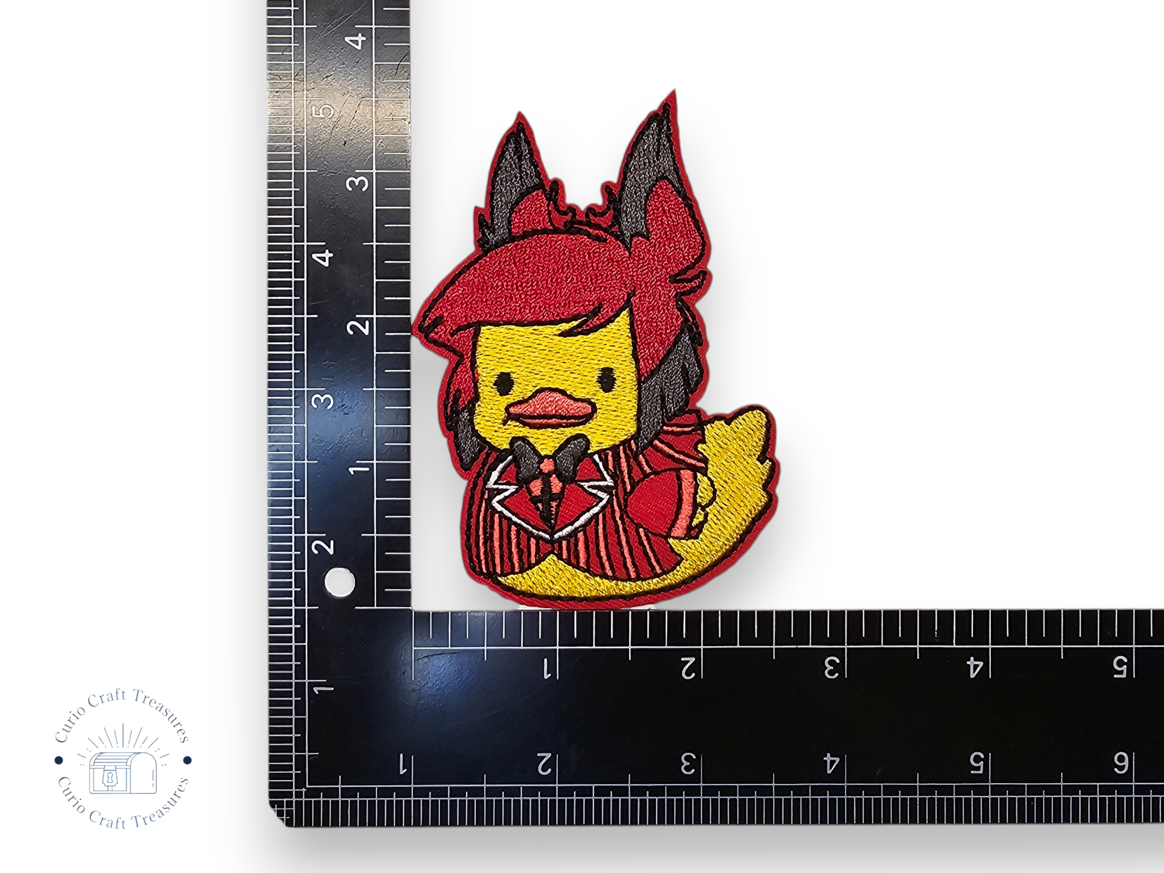 Embroided Patch, Iron on, Glue, Craft supply, Embroidery, Fabric, Tv show, Cartoon, Duck, Cat, heart, hell