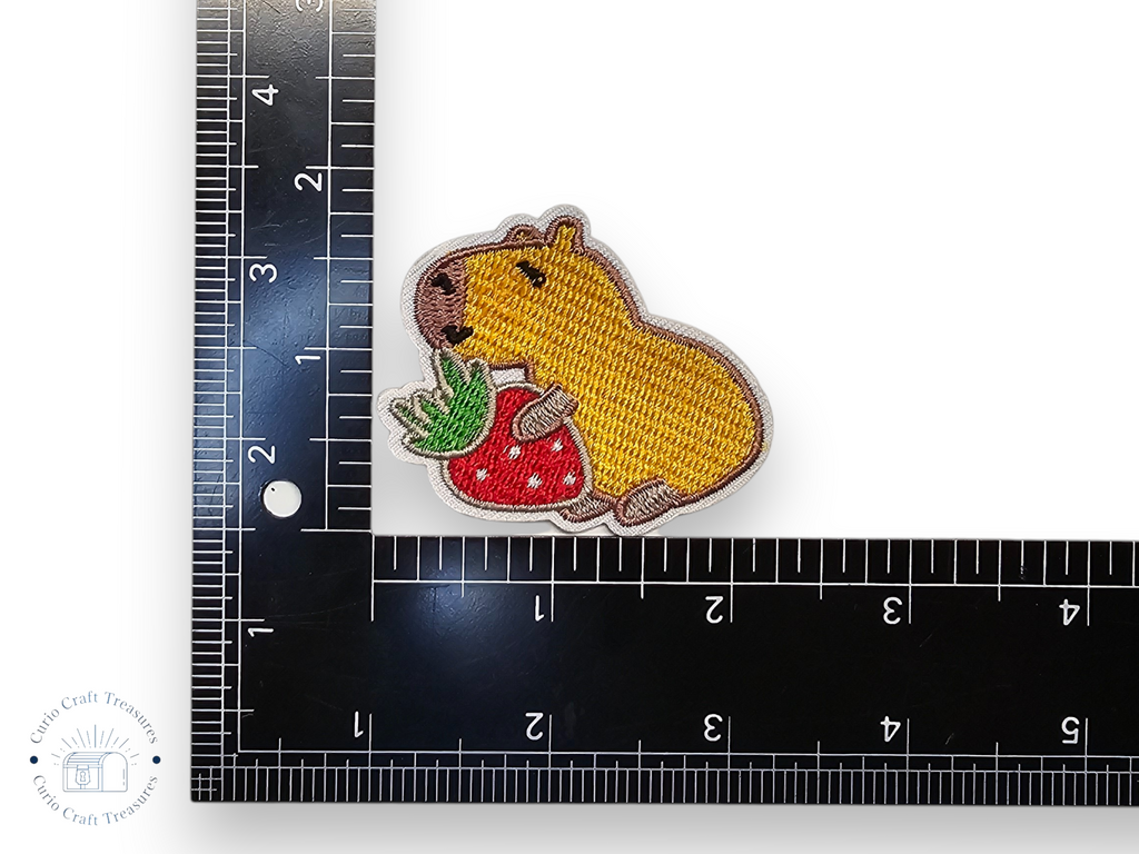 Parche bordado, termoadhesivo, pegamento, material para manualidades, bordado, tela, fresa, capibara, zorro, ajolote, vaca, panda rojo, lazo, bonito, rosa, kawaii