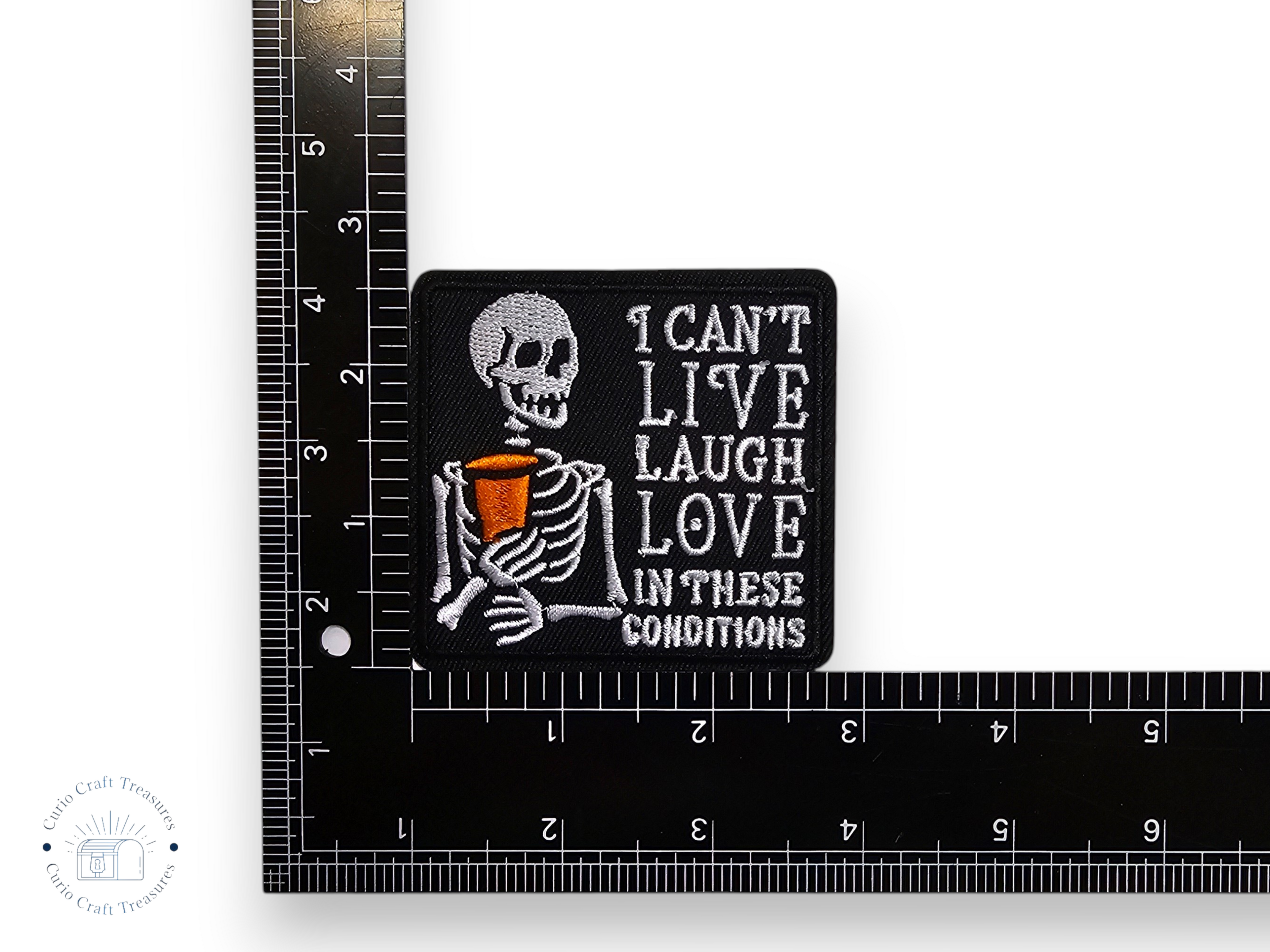 Embroided Patch, Iron on, Glue, Craft supply, Embroidery, Fabric, Gothic, Halloween, spooky, Skull, Butterfly, pumpkin, skeleton, live laugh love