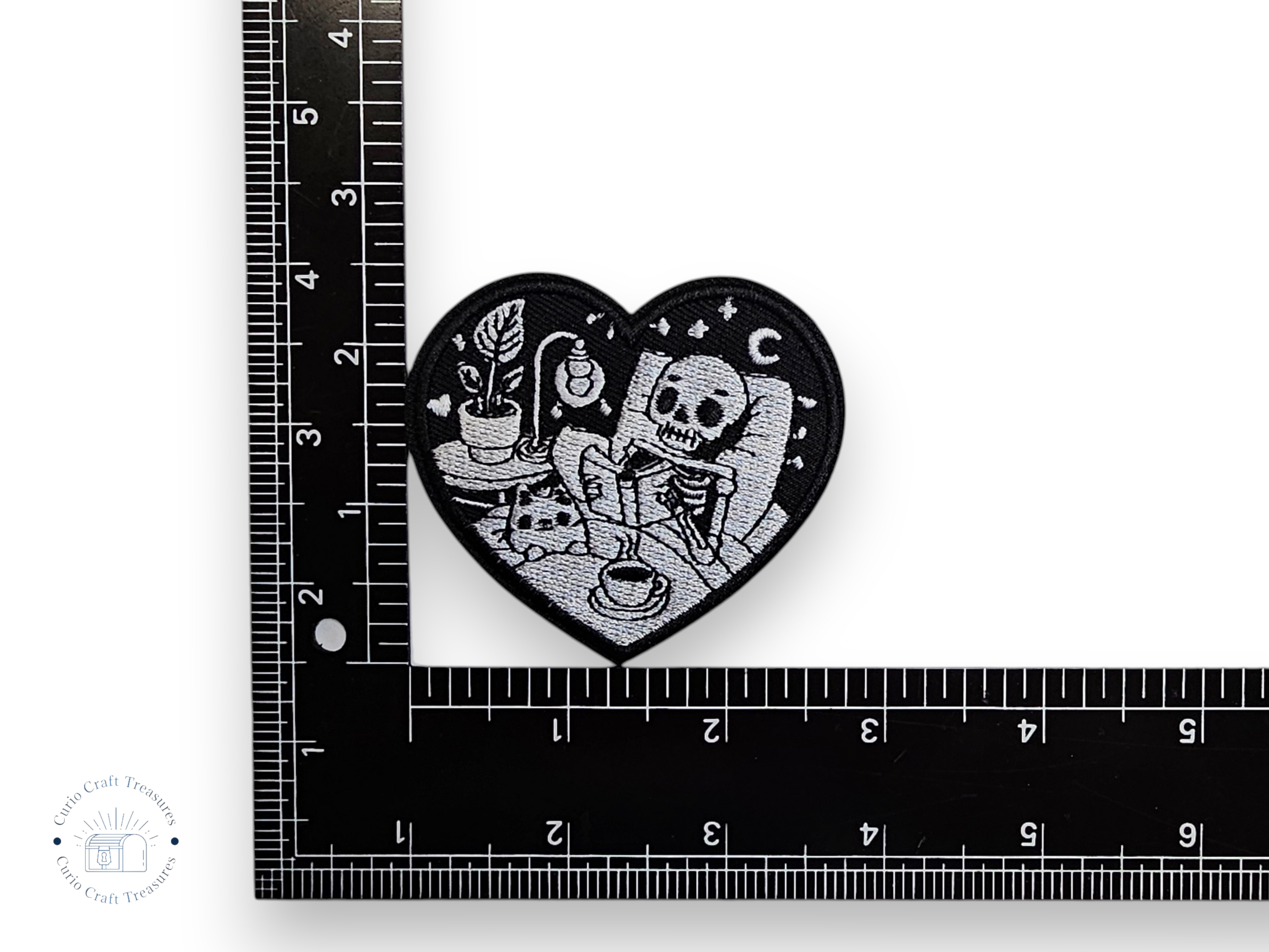 Embroided Patch, Iron on, Glue, Craft supply, Embroidery, Fabric, Gothic, Halloween, spooky, Skull, heart, rose, diy, tentacle, ying yang, card