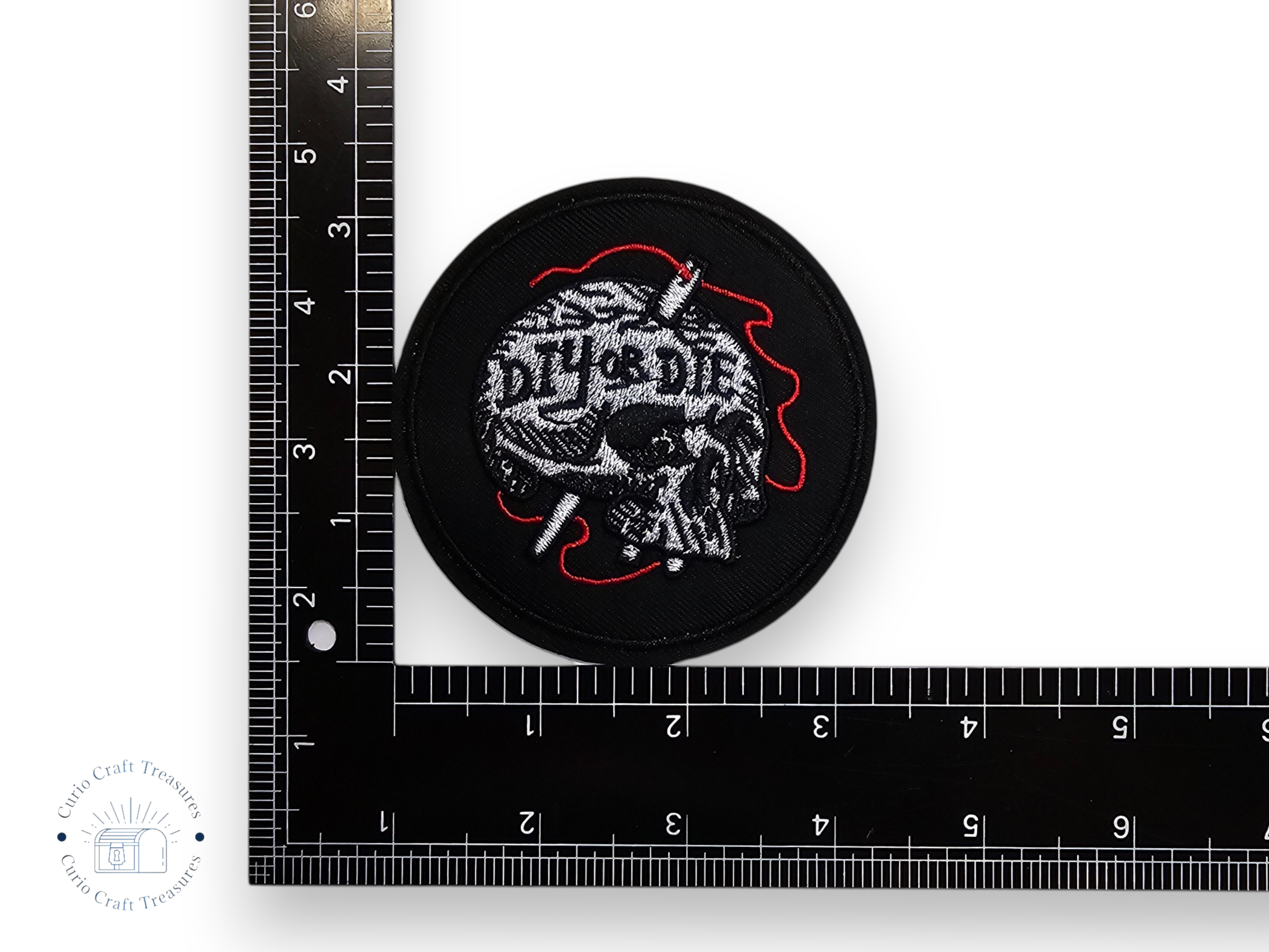Embroided Patch, Iron on, Glue, Craft supply, Embroidery, Fabric, Gothic, Halloween, spooky, Skull, heart, rose, diy, tentacle, ying yang, card