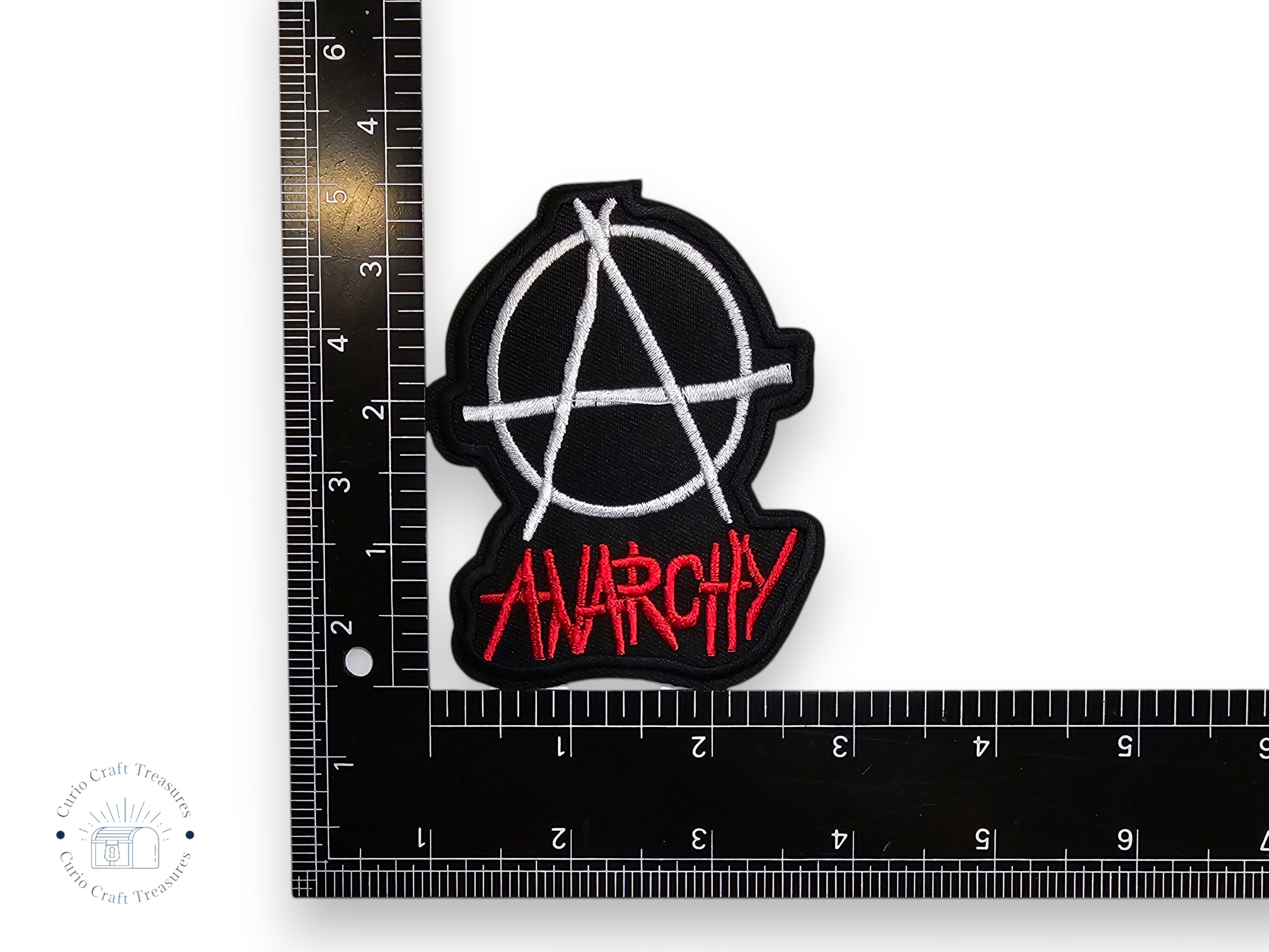 Embroided Patch, Iron on, Glue, Craft supply, Embroidery, Fabric, Punk, Punks not dead, Anarchy, symbol, logo, safety pin