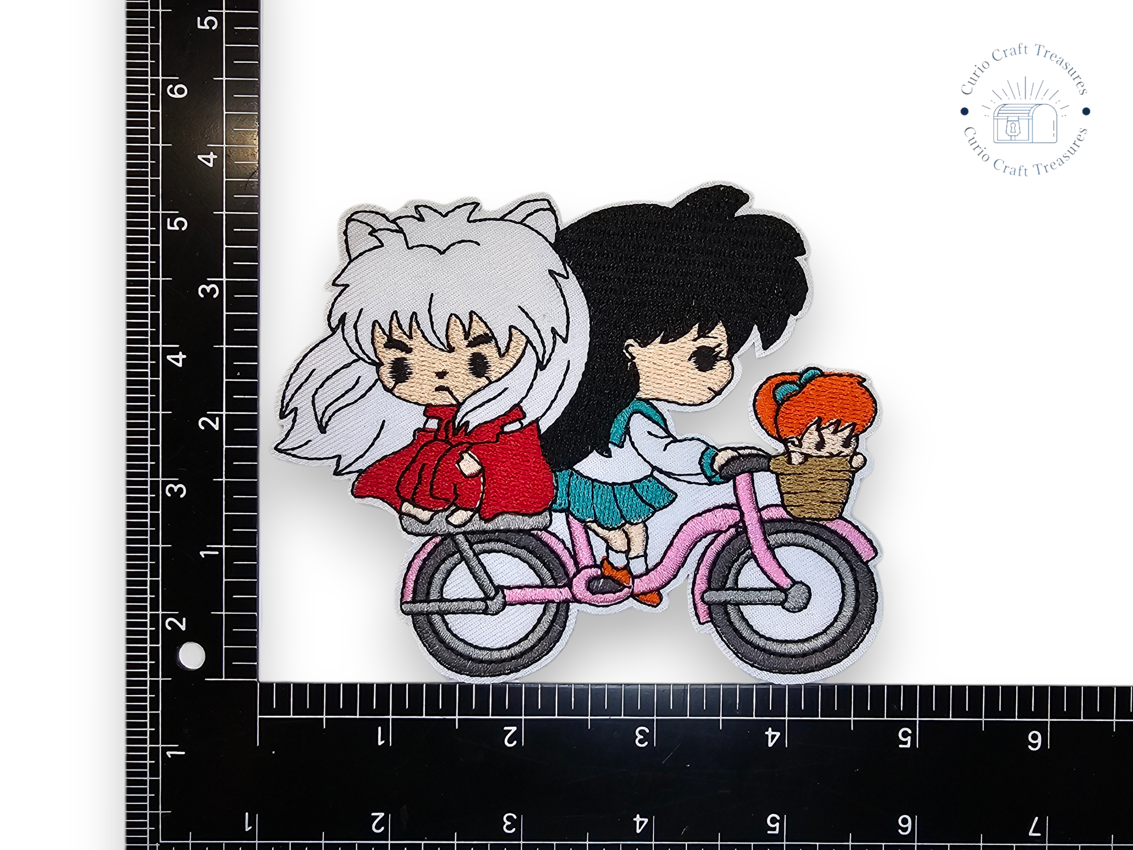 Embroided Patch, Iron on, Glue, Craft supply, Embroidery, Fabric, movie, tv show, anime, lion, chibi, pig, bicycle