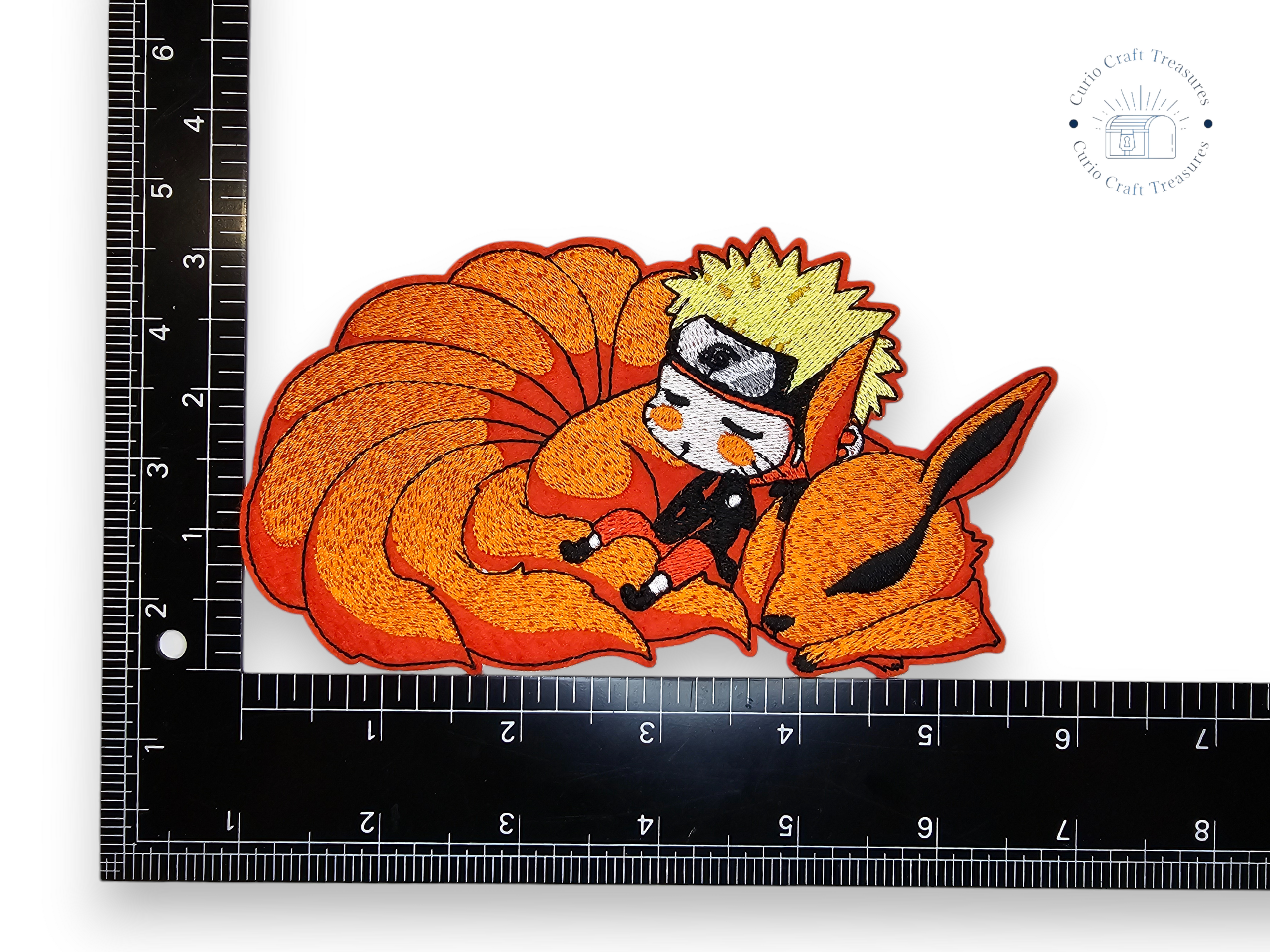 Embroided Patch, Iron on, Glue, Craft supply, Embroidery, Fabric, movie, tv show, anime, red cloud, fox, ninja