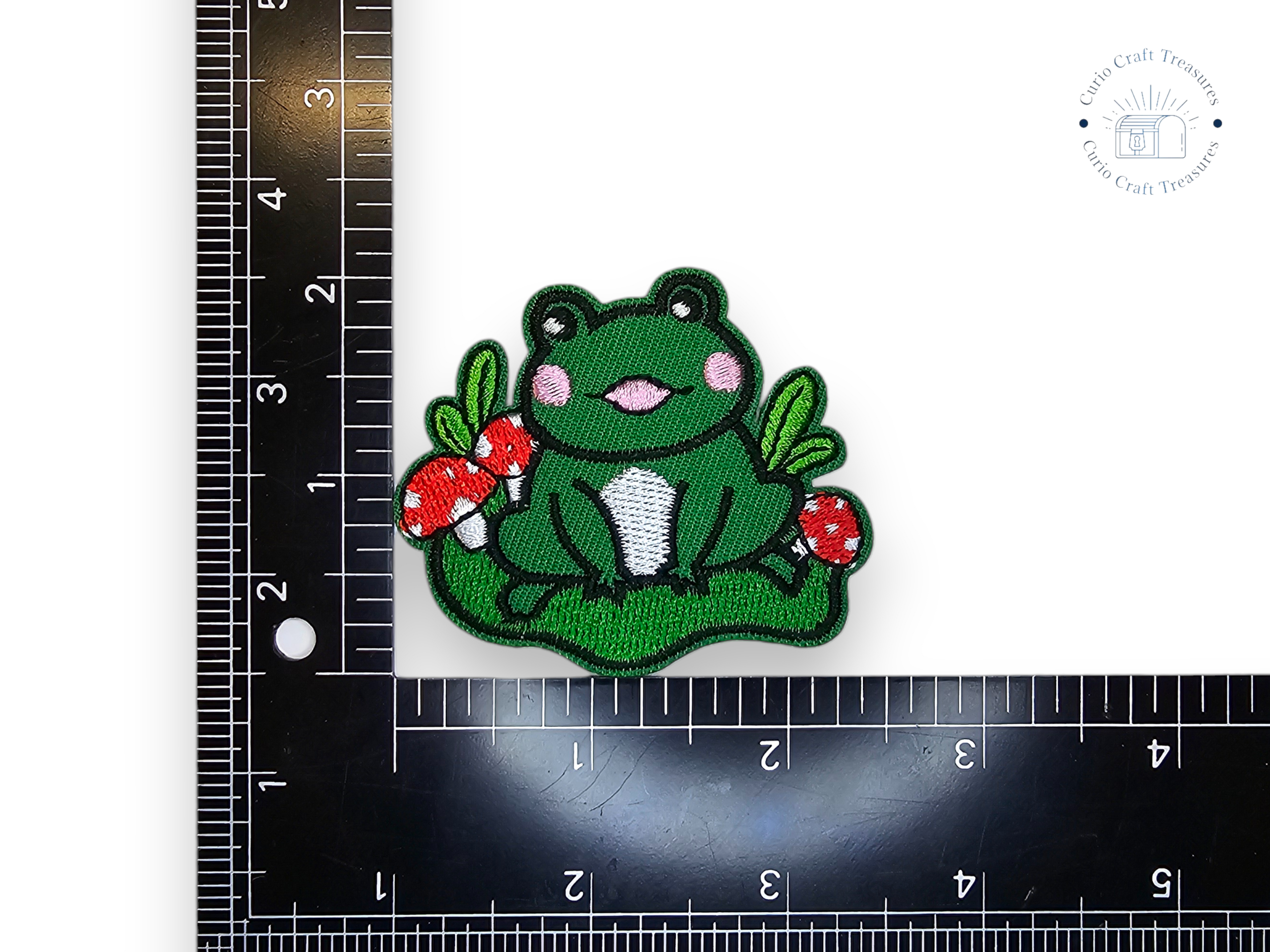 Embroided Patch, Iron on, Glue, Craft supply, Embroidery, Fabric, Frog, lilypad, mushroom, leaf, wizard, knife, snail, chameleon, otter, shark, space