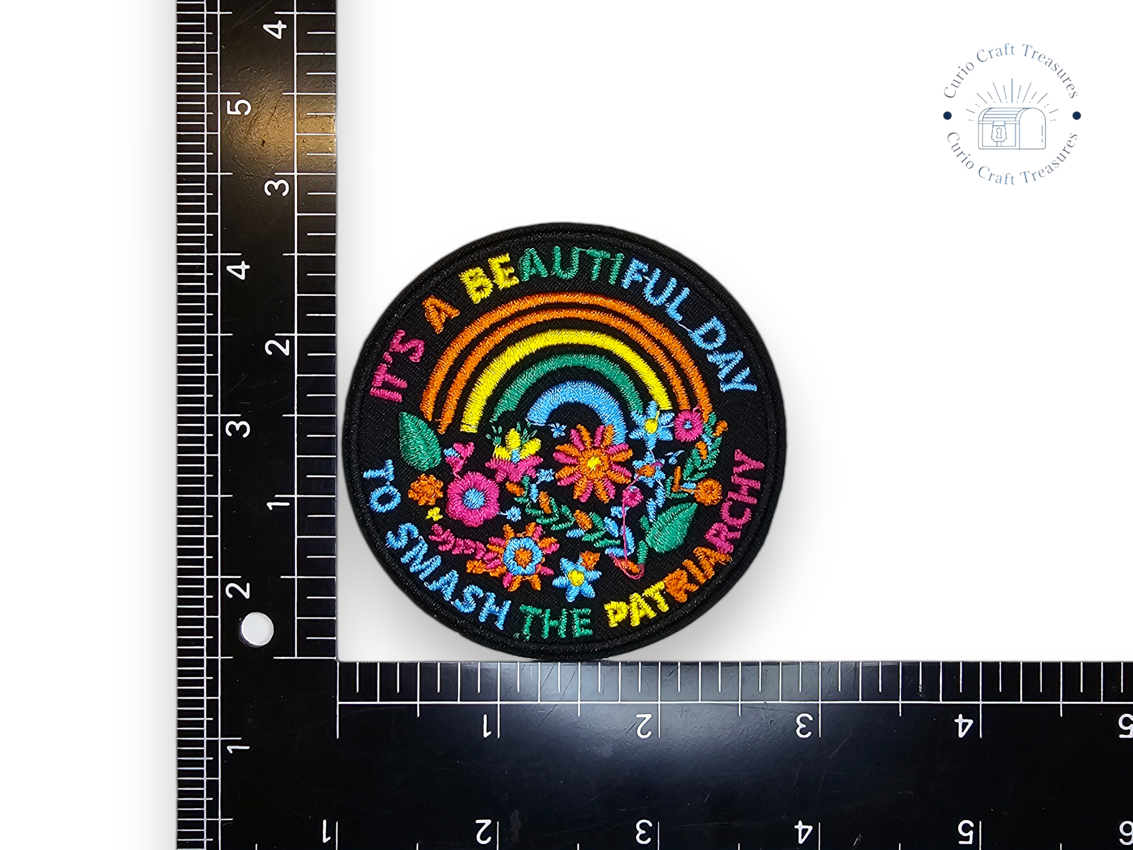 Embroided Patch, Iron on, Glue, Craft supply, Embroidery, Fabric, Meme, funny, Quote, Feral child, Sarcasm, flying monkey, patriarchy, women, hobbies, weird, fragile, feminism