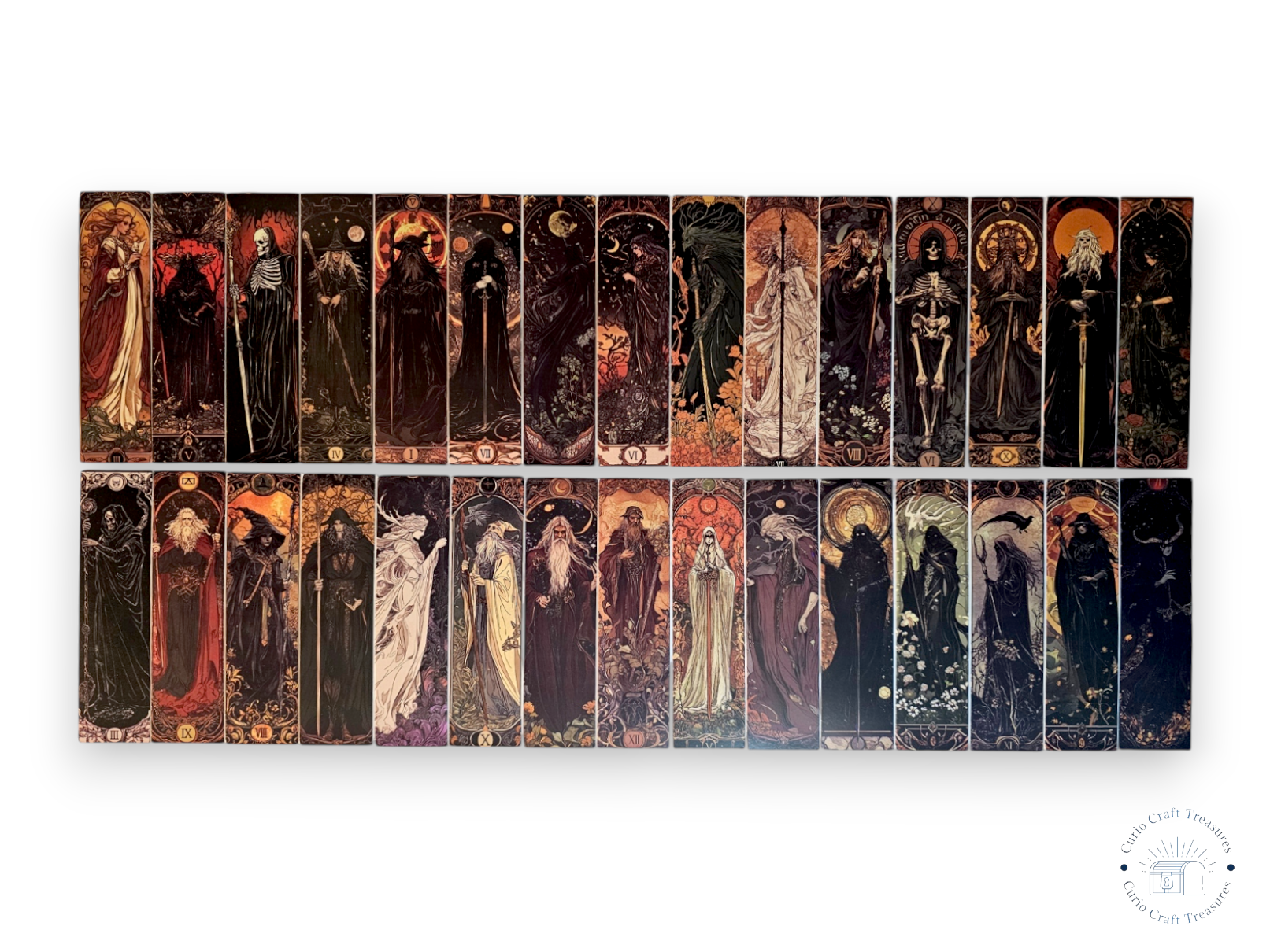 Pack of 5, Bookmark, cardboard, papercraft, scrapbooking, Dark, Magician, Necromancer, Mage, Wizard, Death, Reaper, Gothic, Creative, RANDOMpy)