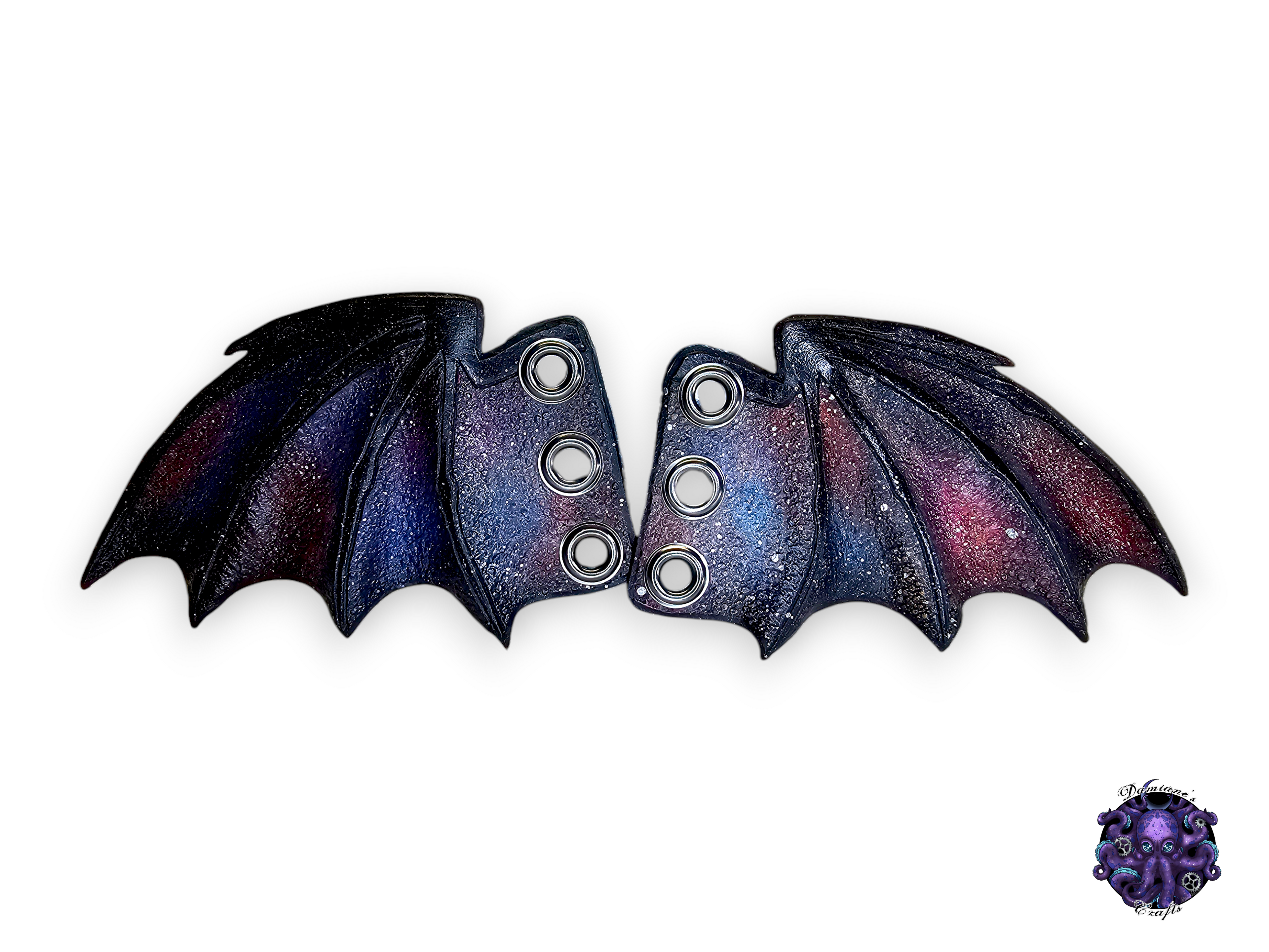 Cuero auténtico, alas de murciélago, accesorio para botas, zapato, patín, gótico, Halloween, vampiro, nebulosa