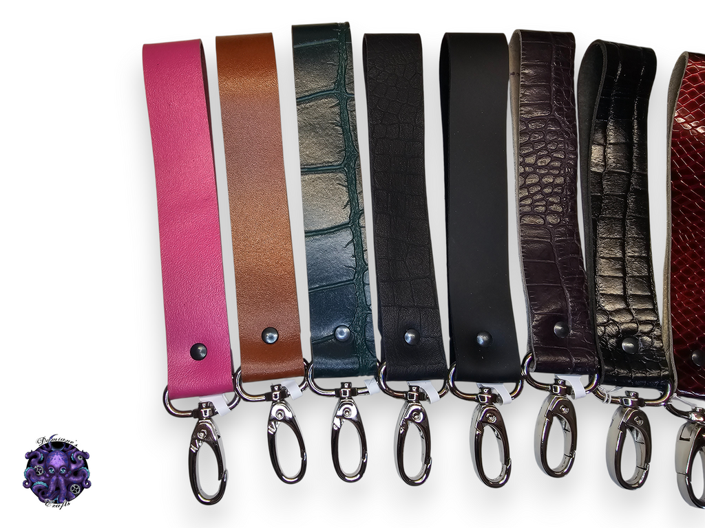 Real leather, lanyard, keychain, strap, swivel, snap hook, 1 inch large