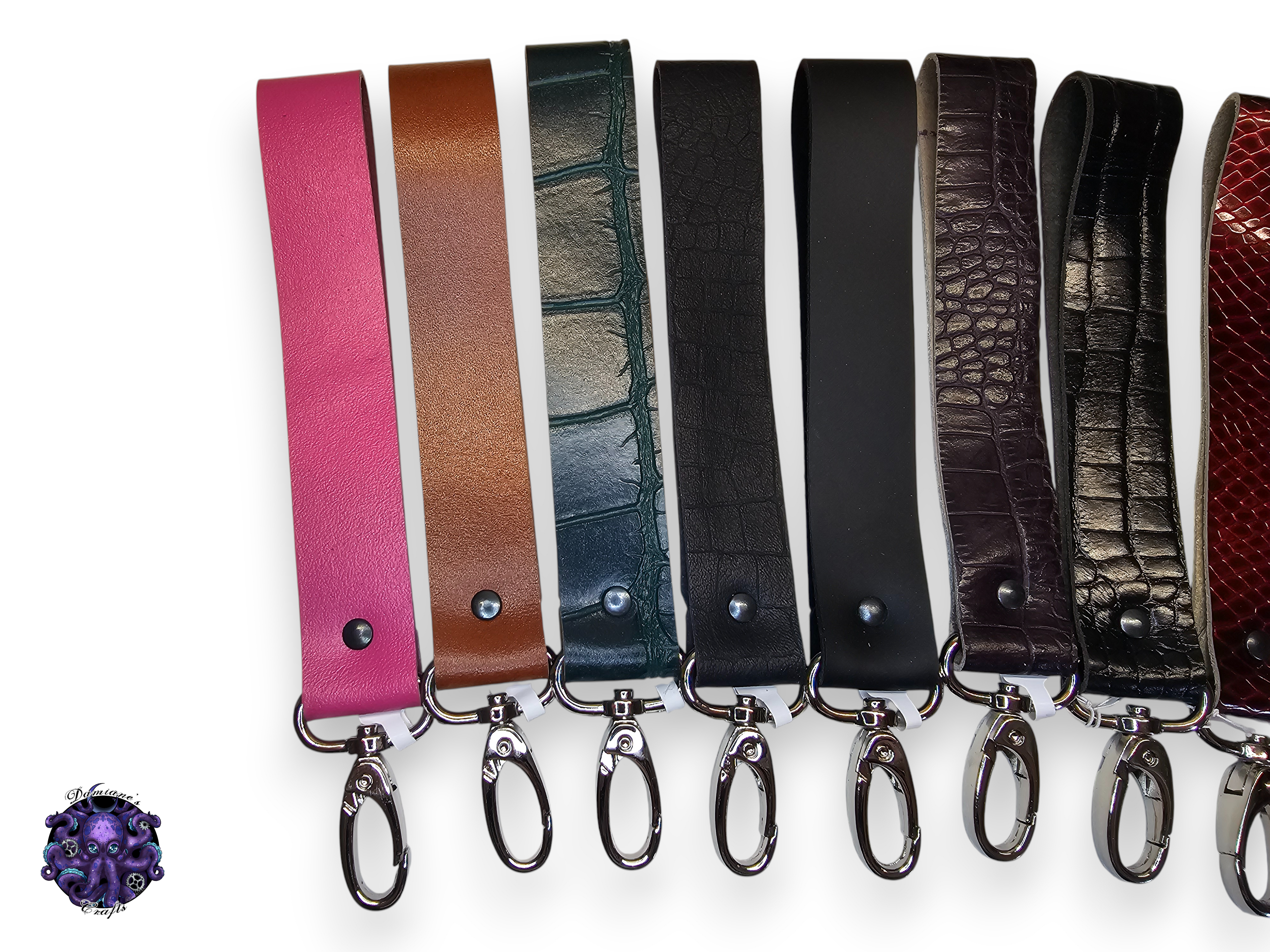 Real leather, lanyard, keychain, strap, swivel, snap hook, 1 inch large