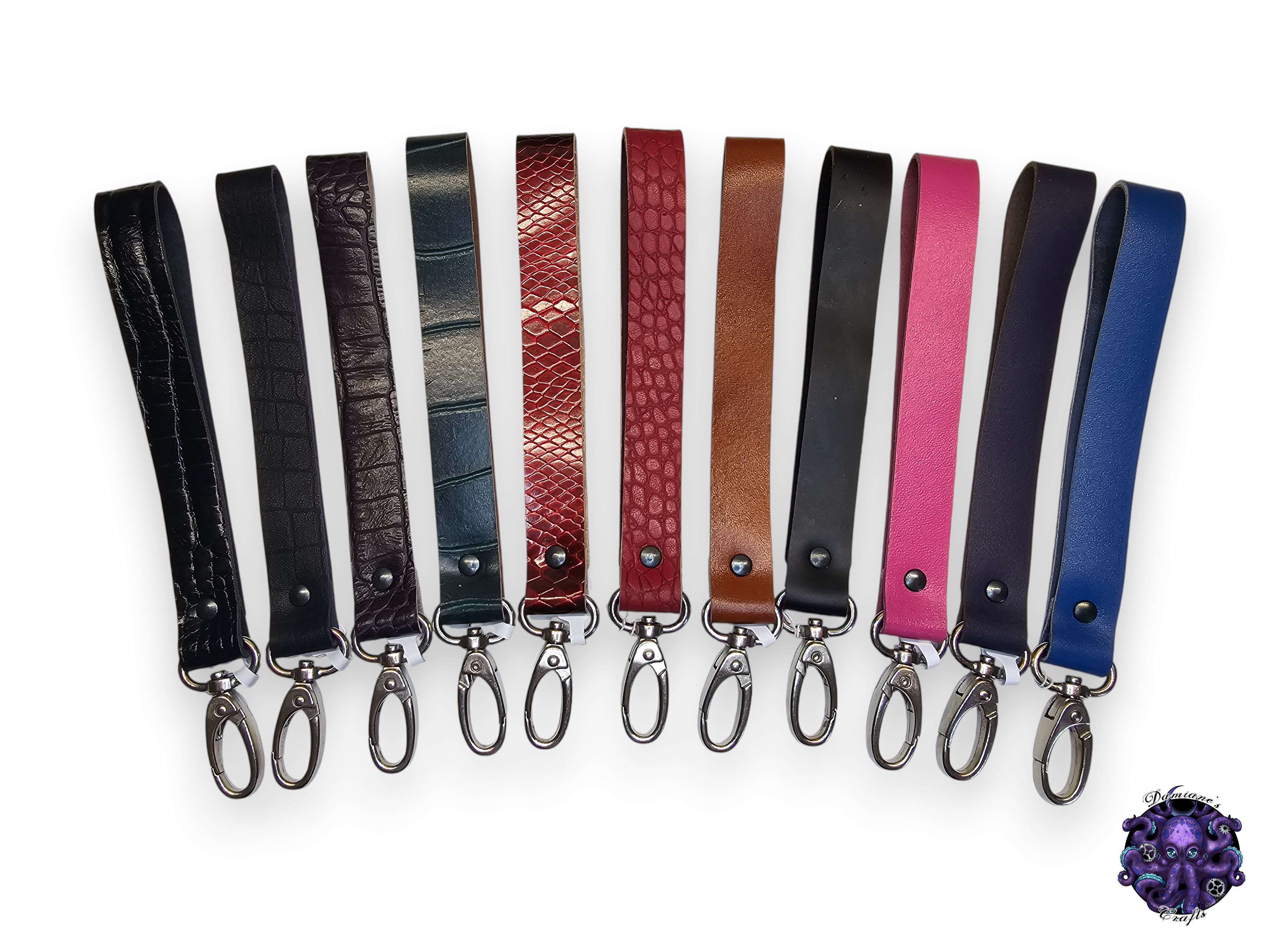 Real leather, lanyard, keychain, strap, swivel, snap hook, 0.75 inch large