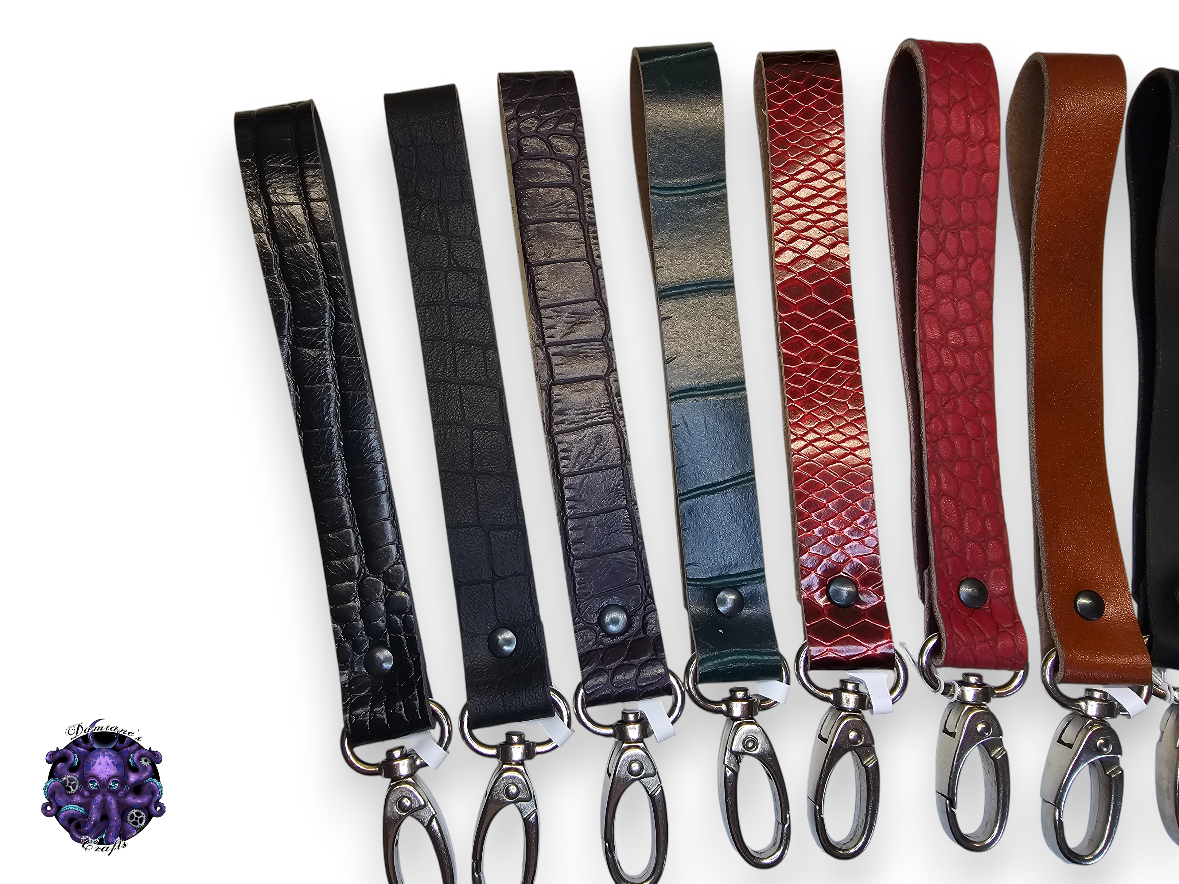 Real leather, lanyard, keychain, strap, swivel, snap hook, 0.75 inch large