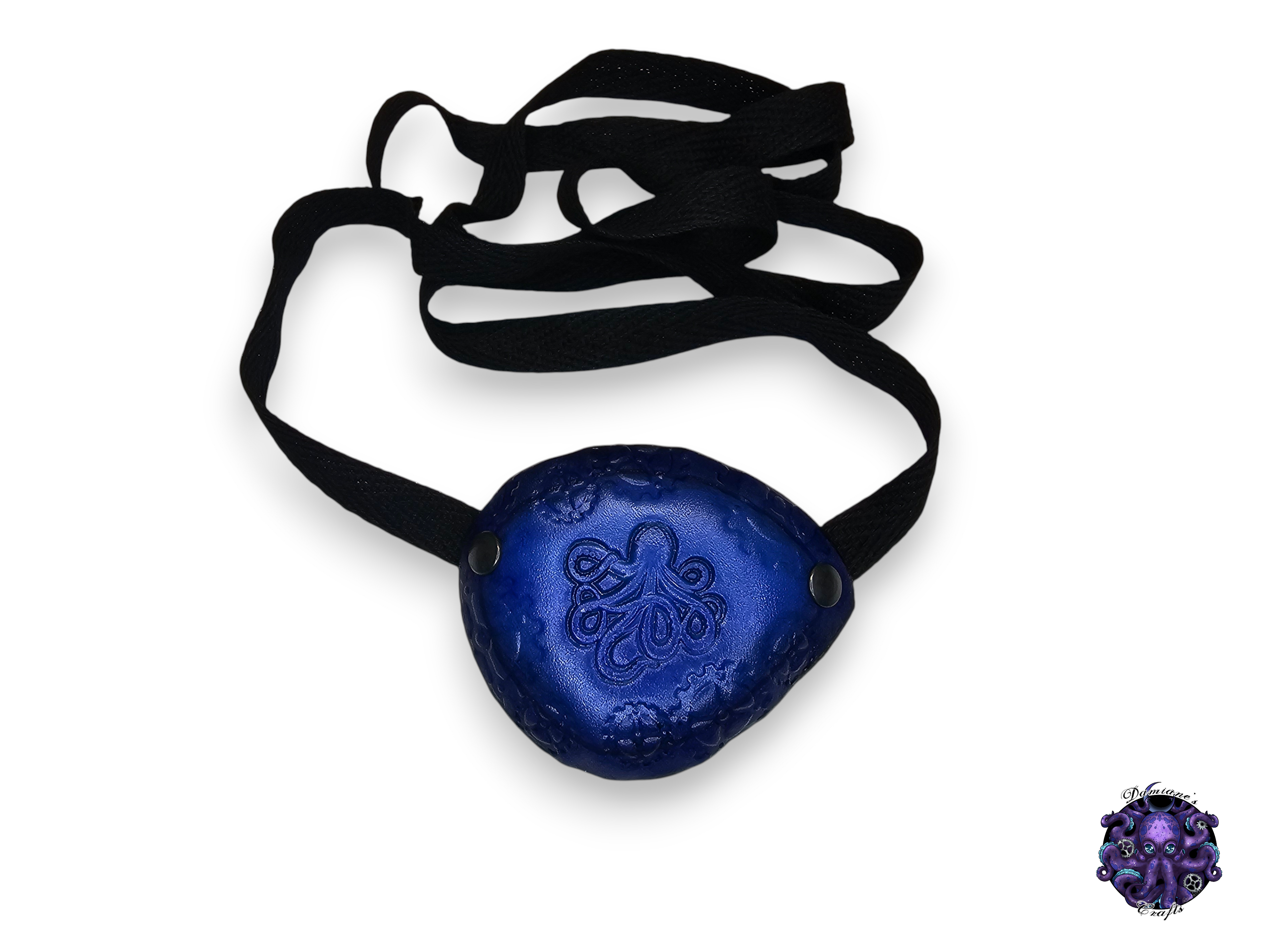 Real leather, Eyepatch, Octopus, gears, steampunk, pirate, costume, cosplay, LARP, halloween