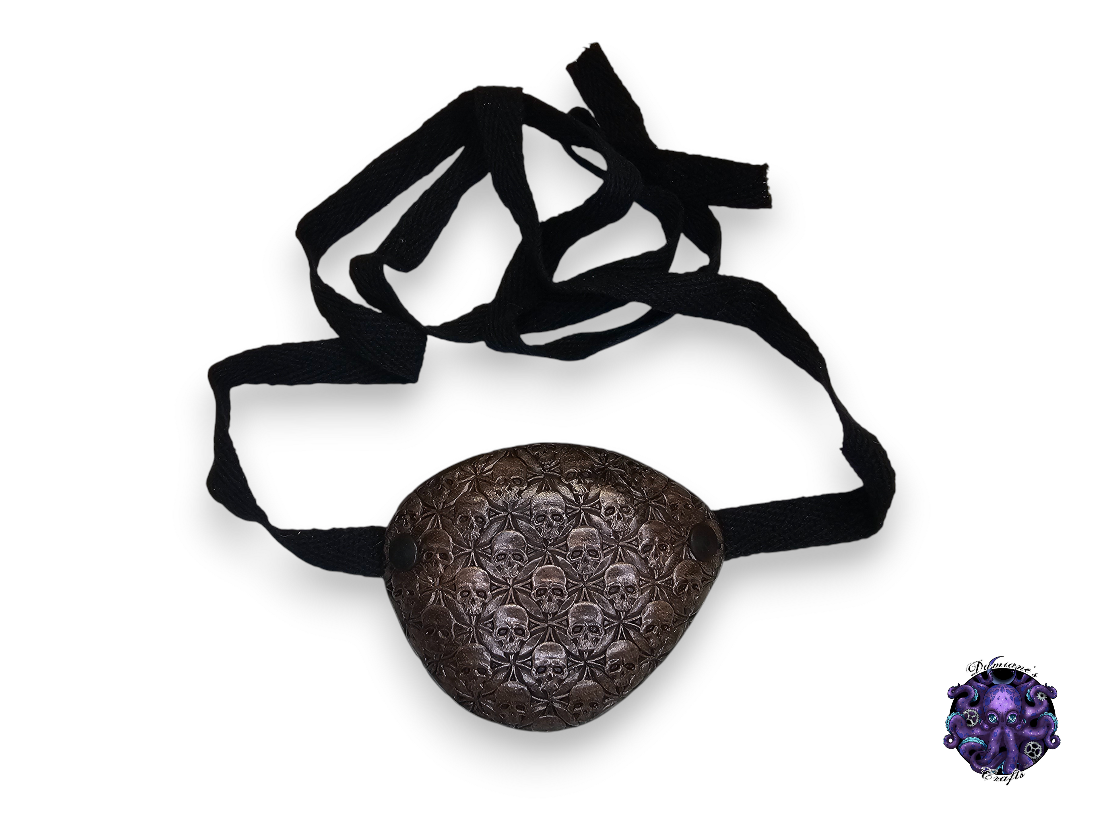 Real leather, Eyepatch, Skulls, pirate, costume, cosplay, LARP, halloween