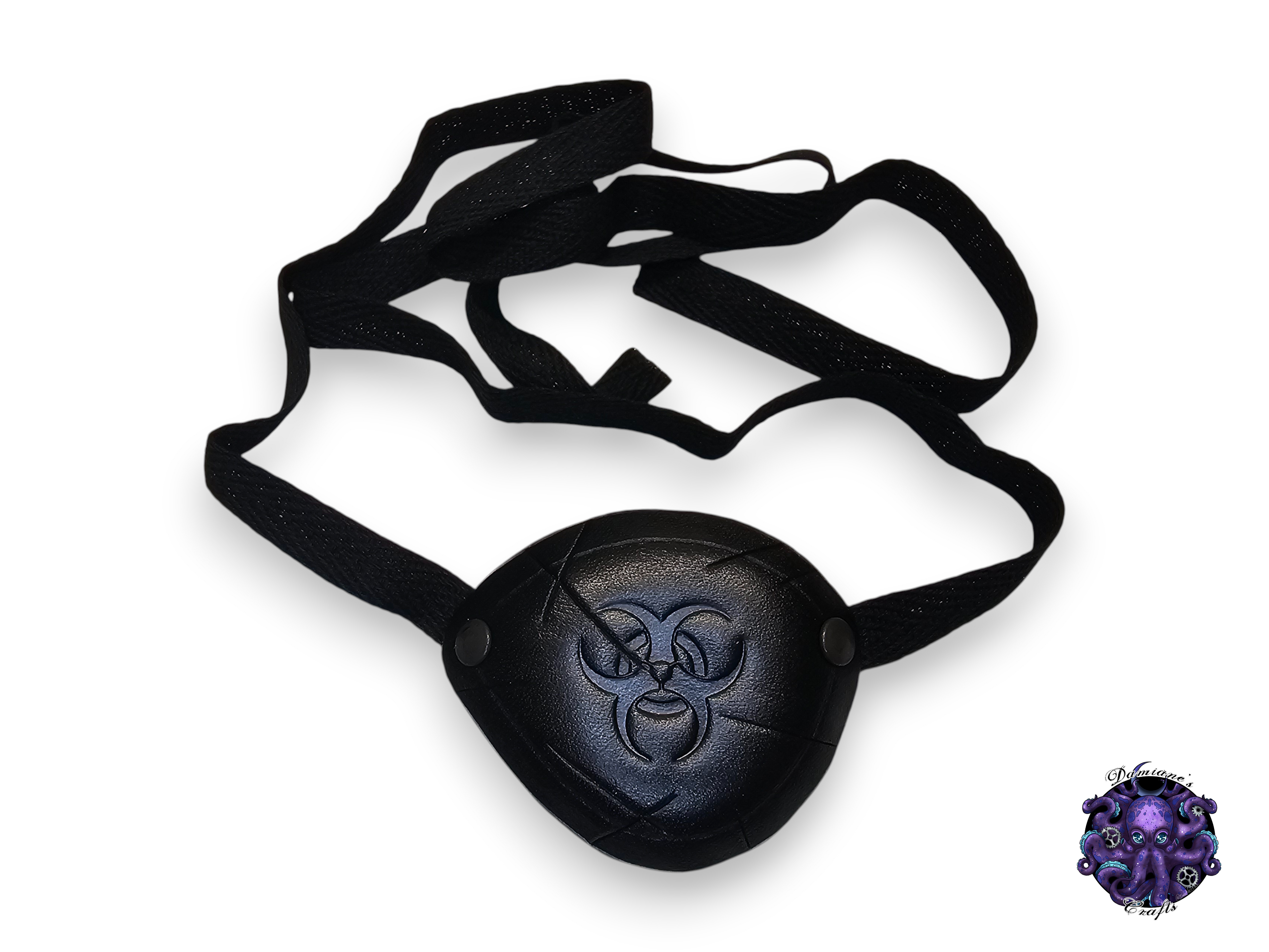 Real leather, Eyepatch, Biohazard, steampunk, punk, post-apocalyptic, pirate, costume, cosplay, LARP, halloween, black