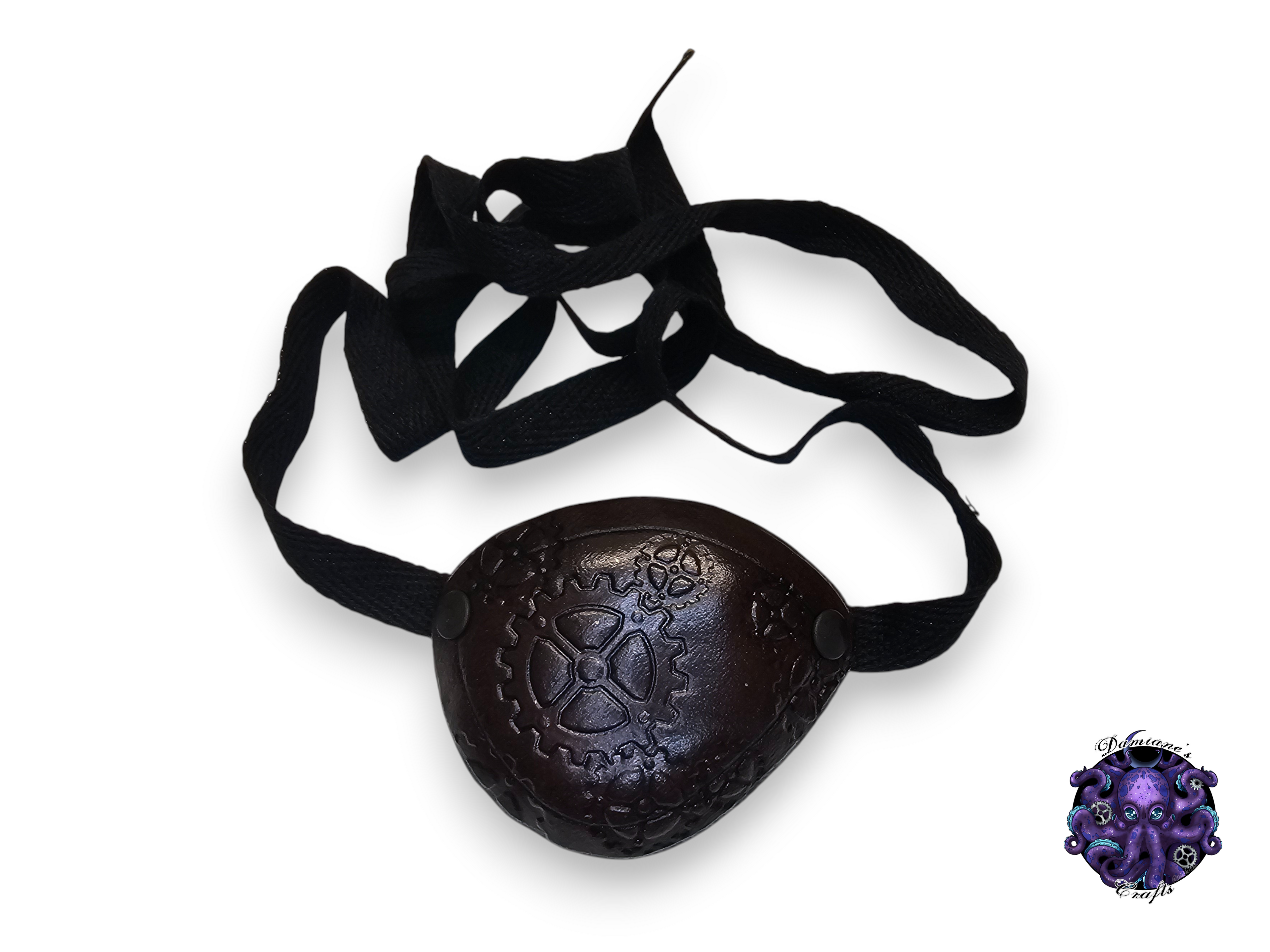 Real leather, Eyepatch, Gears, Steampunk, pirate, costume, cosplay, LARP, halloween