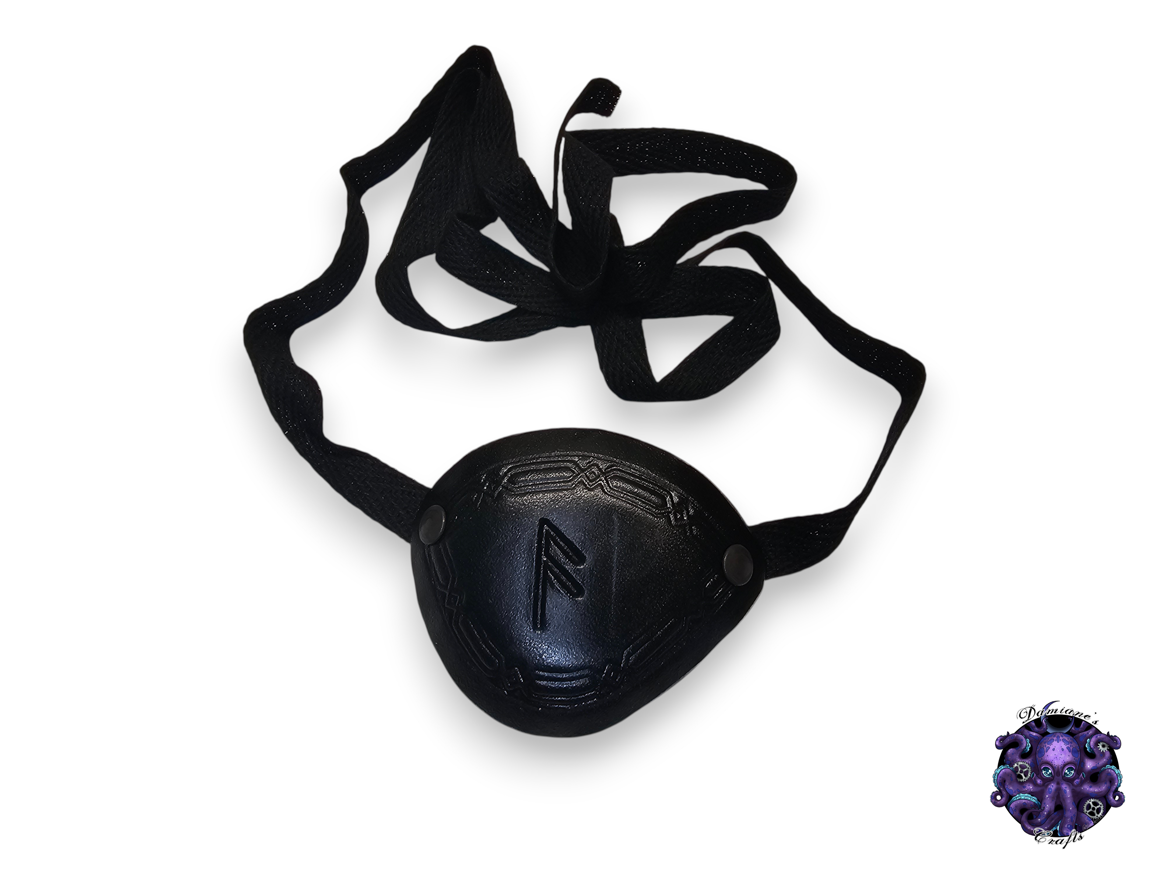 Real leather, Eyepatch, Rune, Viking, Norse, Letters, pirate, costume, cosplay, LARP, halloween