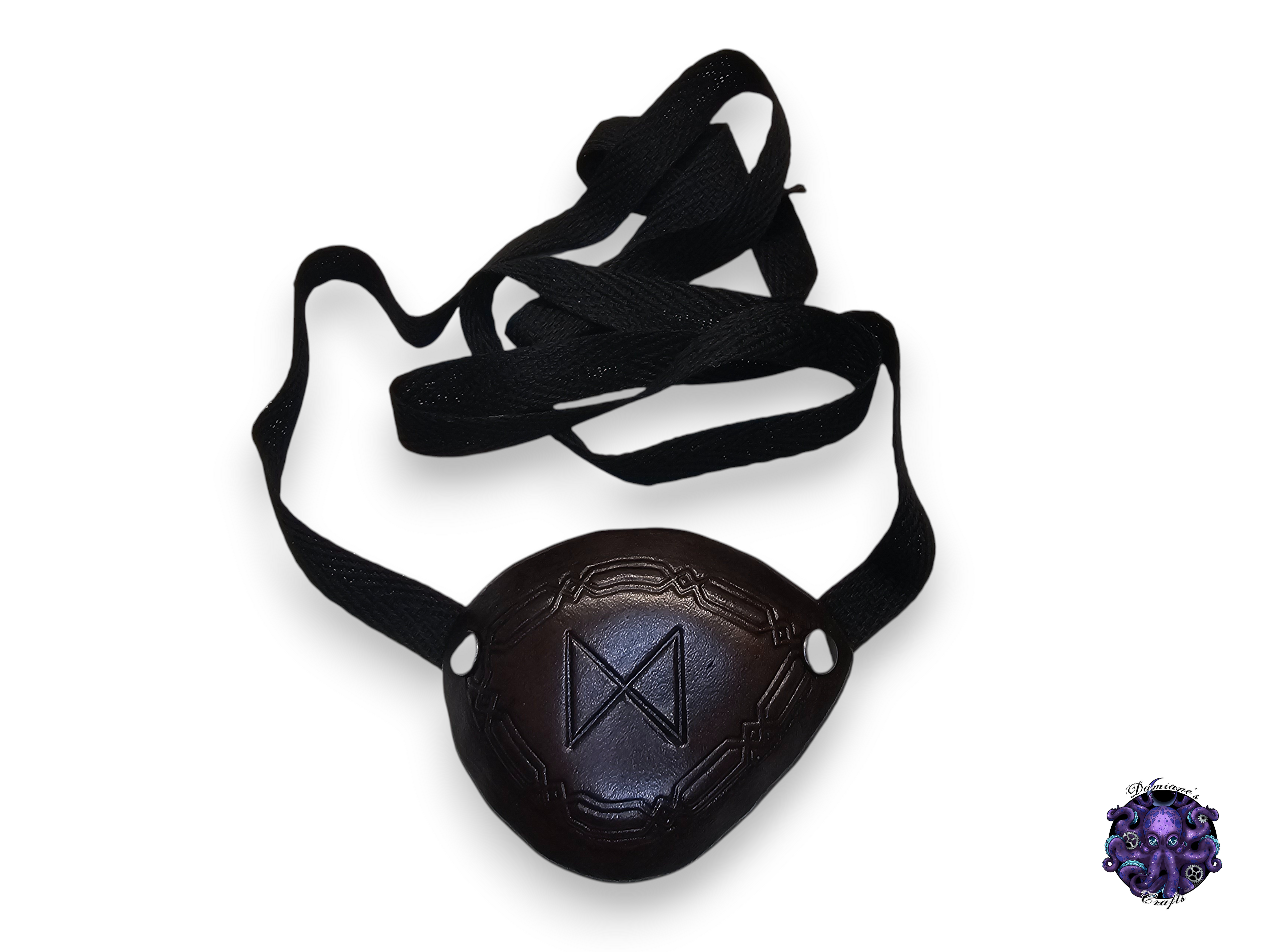 Real leather, Eyepatch, Rune, Viking, Norse, Letters, pirate, costume, cosplay, LARP, halloween