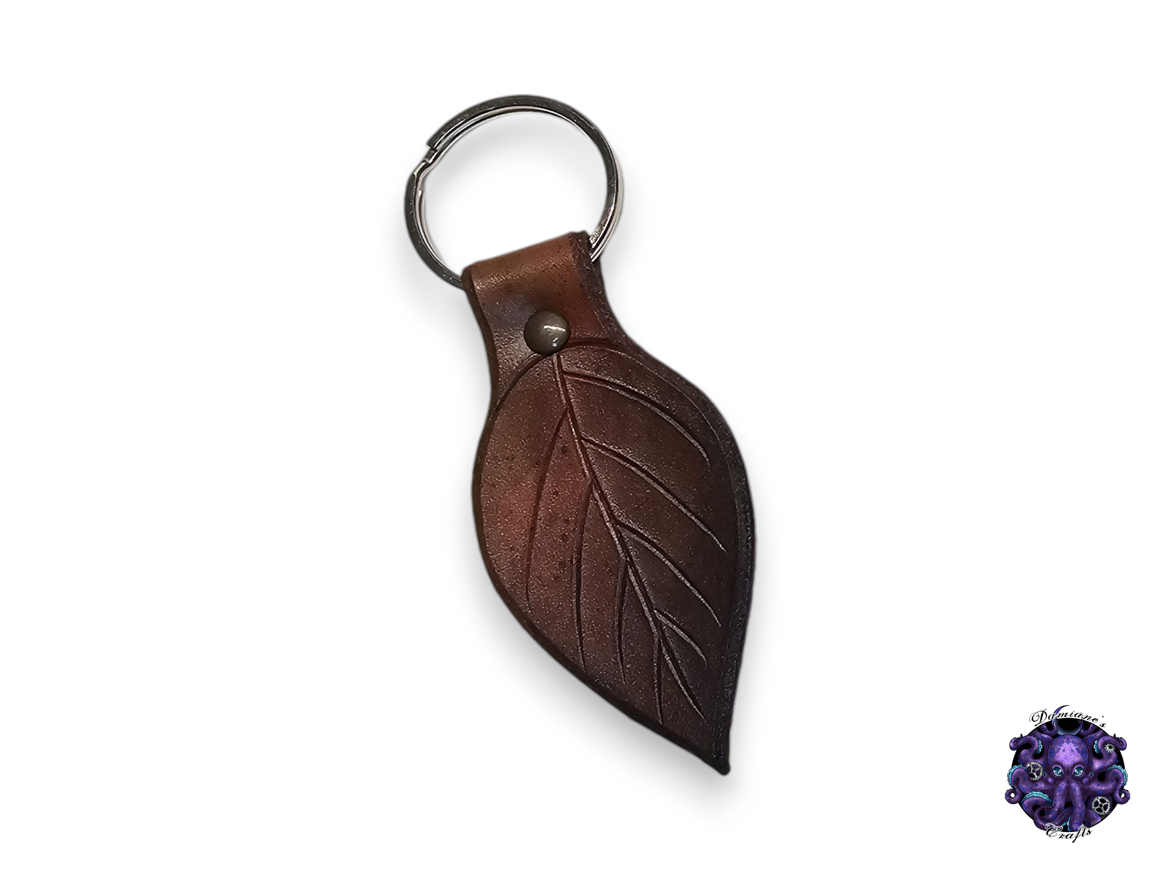 Real leather, Keychain, Leaf, Elf, Elvish, nature, fall, autumn, cottagecore, fairycore
