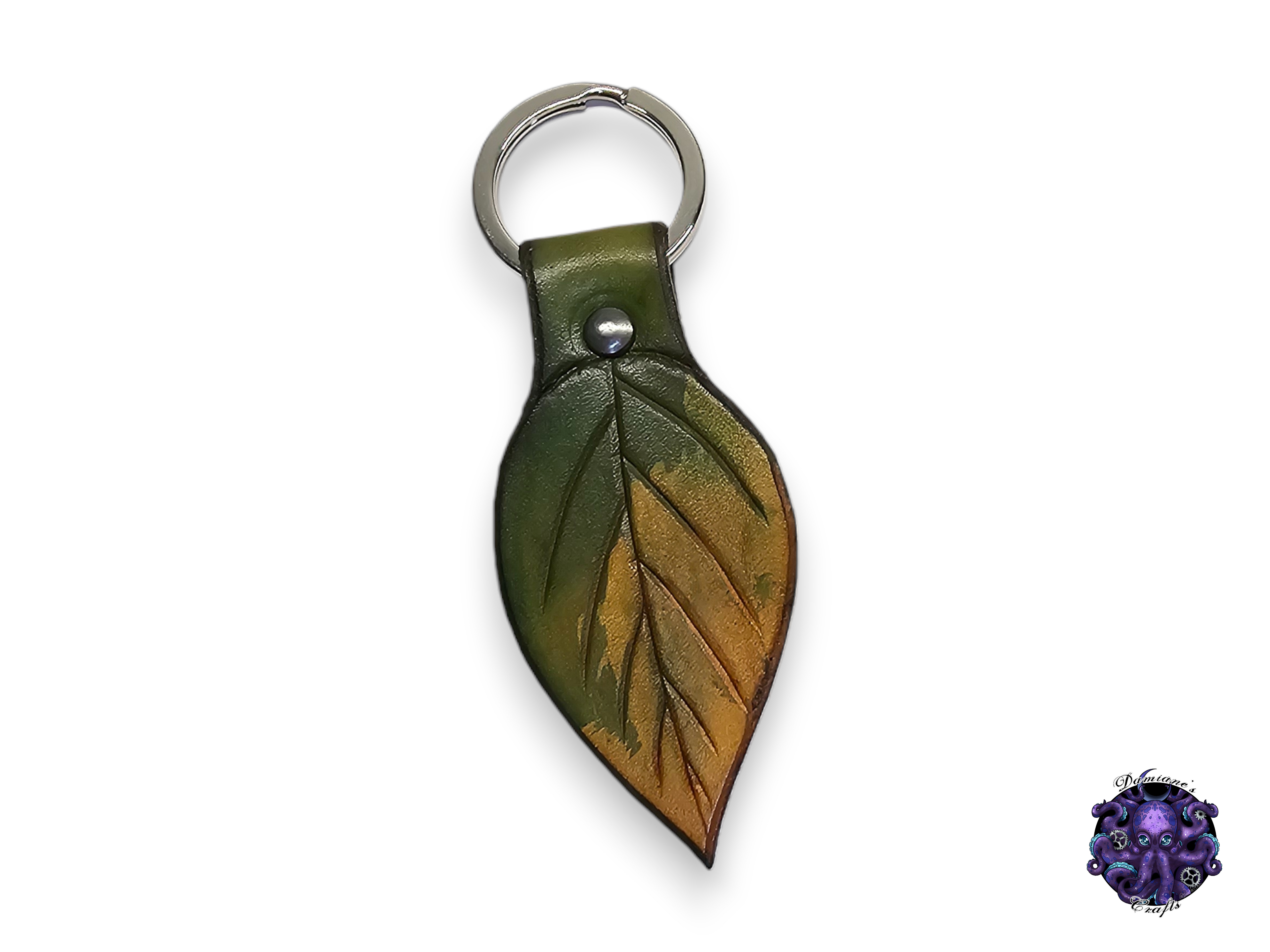 Real leather, Keychain, Leaf, Elf, Elvish, nature, fall, autumn, cottagecore, fairycore