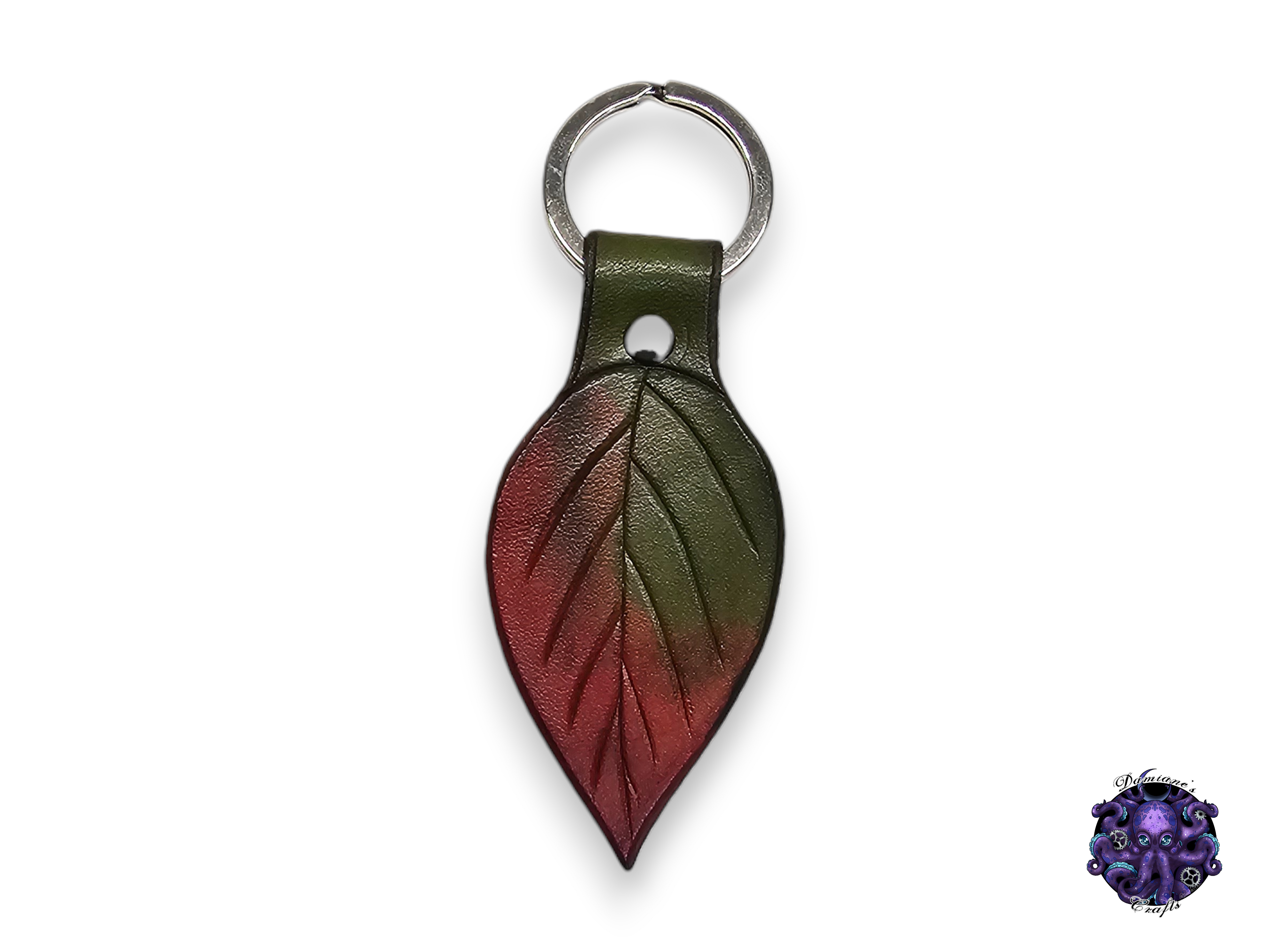Real leather, Keychain, Leaf, Elf, Elvish, nature, fall, autumn, cottagecore, fairycore