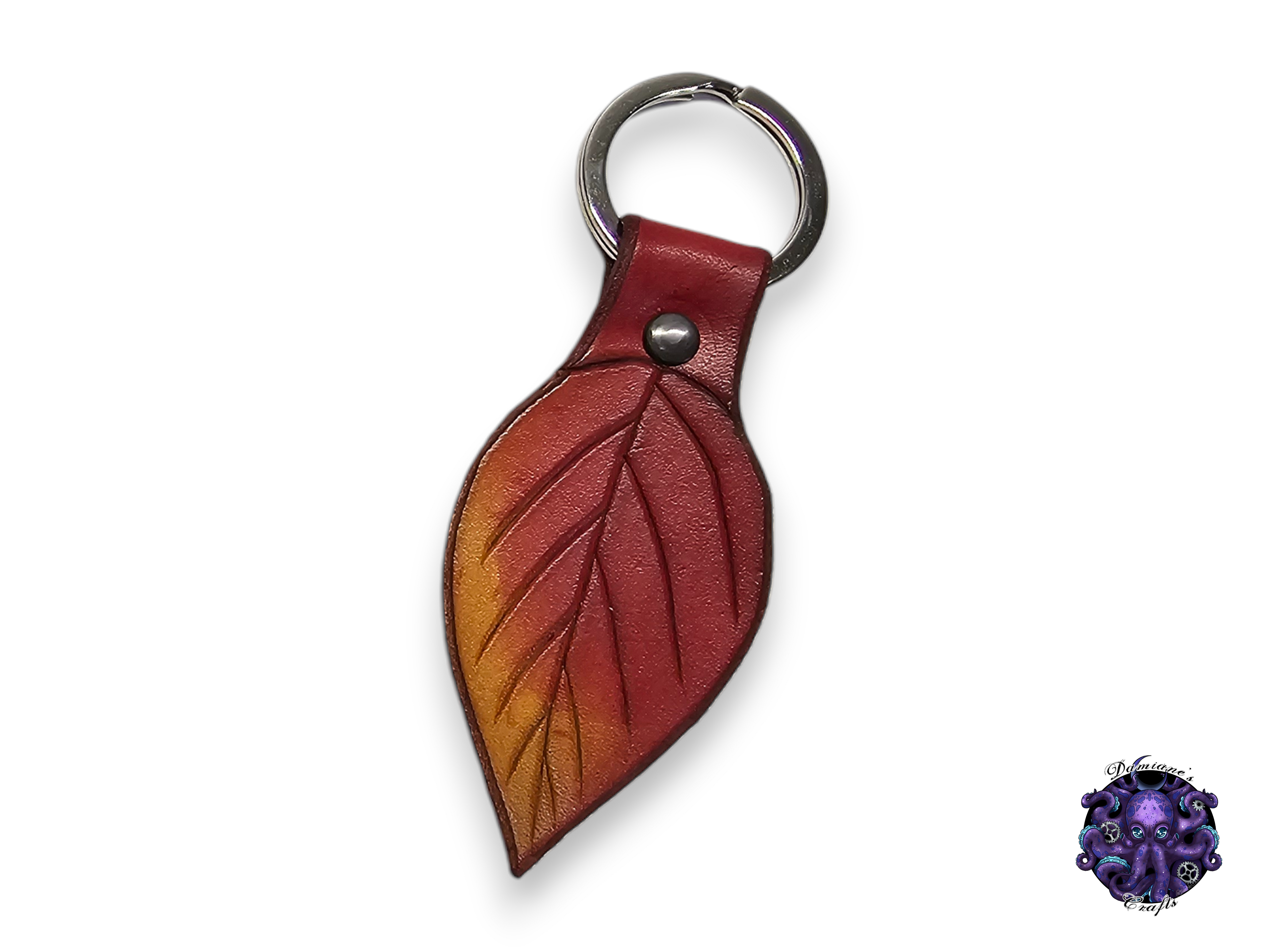 Real leather, Keychain, Leaf, Elf, Elvish, nature, fall, autumn, cottagecore, fairycore