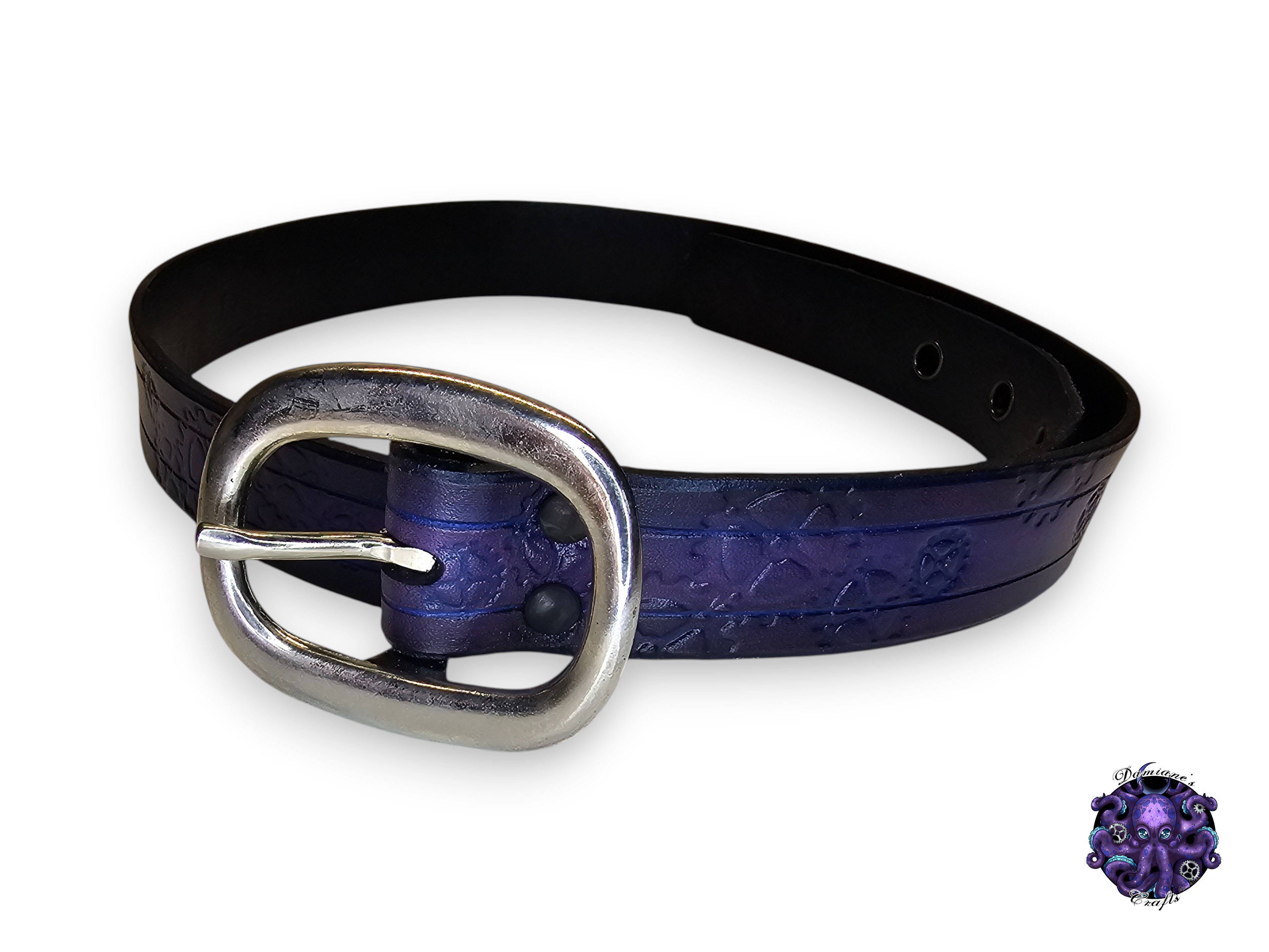 Real leather, Belt, gears, steampunk, pirate, costume, cosplay, LARP, halloween, purple