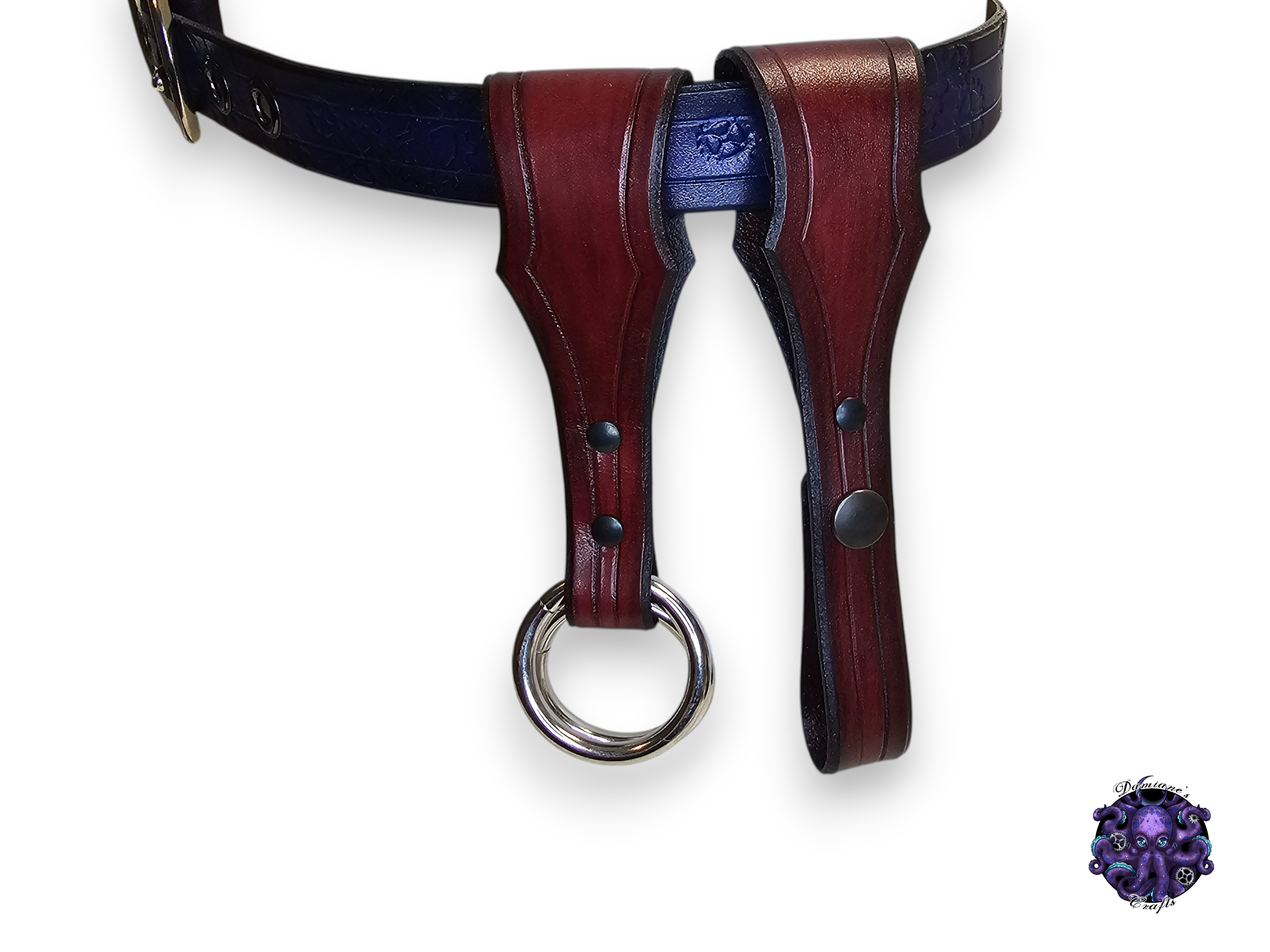 Real leather, mug holder, strap, skirt lifter, kit, costume, cosplay, LARP, halloween, Black, Red