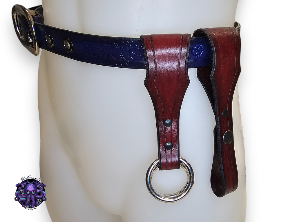 Cuir véritable, porte-gobelet, sangle, rehausseur de jupe, kit, costume, cosplay, GN, Halloween, Noir, Rouge
