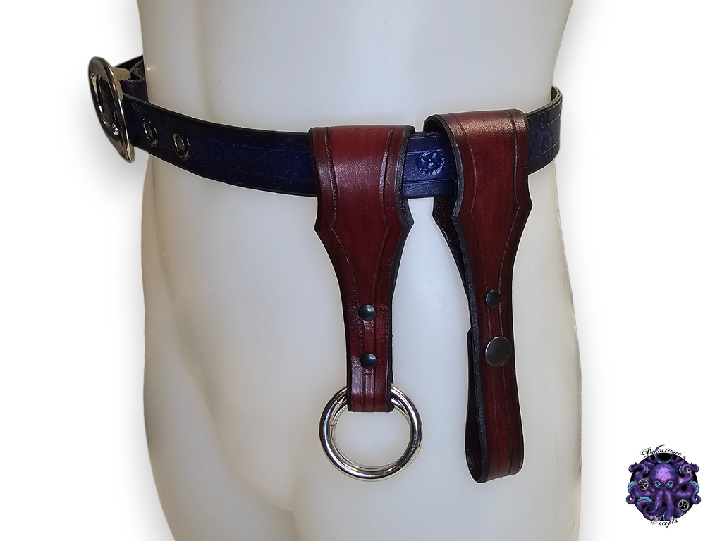 Cuir véritable, porte-gobelet, sangle, rehausseur de jupe, kit, costume, cosplay, GN, Halloween, Noir, Rouge