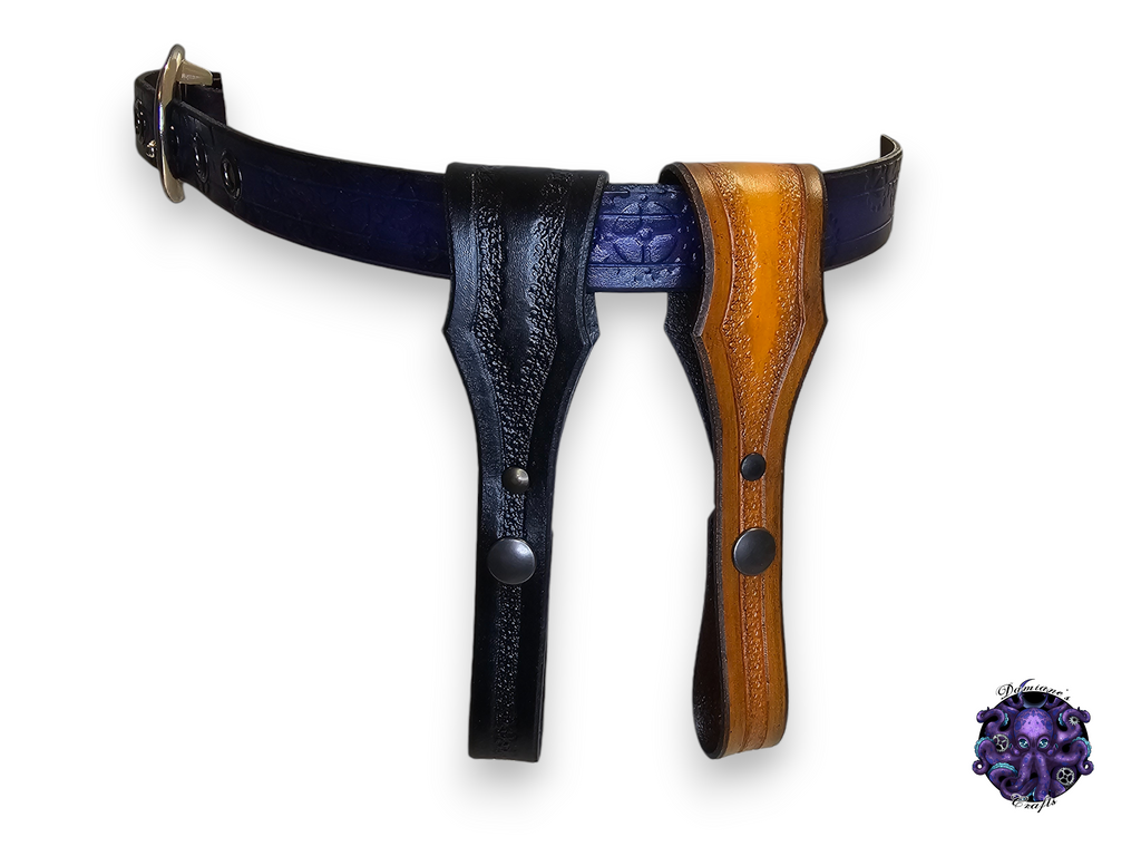 Cuero auténtico, portavasos, correa, grabado en relieve, disfraz, cosplay, LARP, Halloween