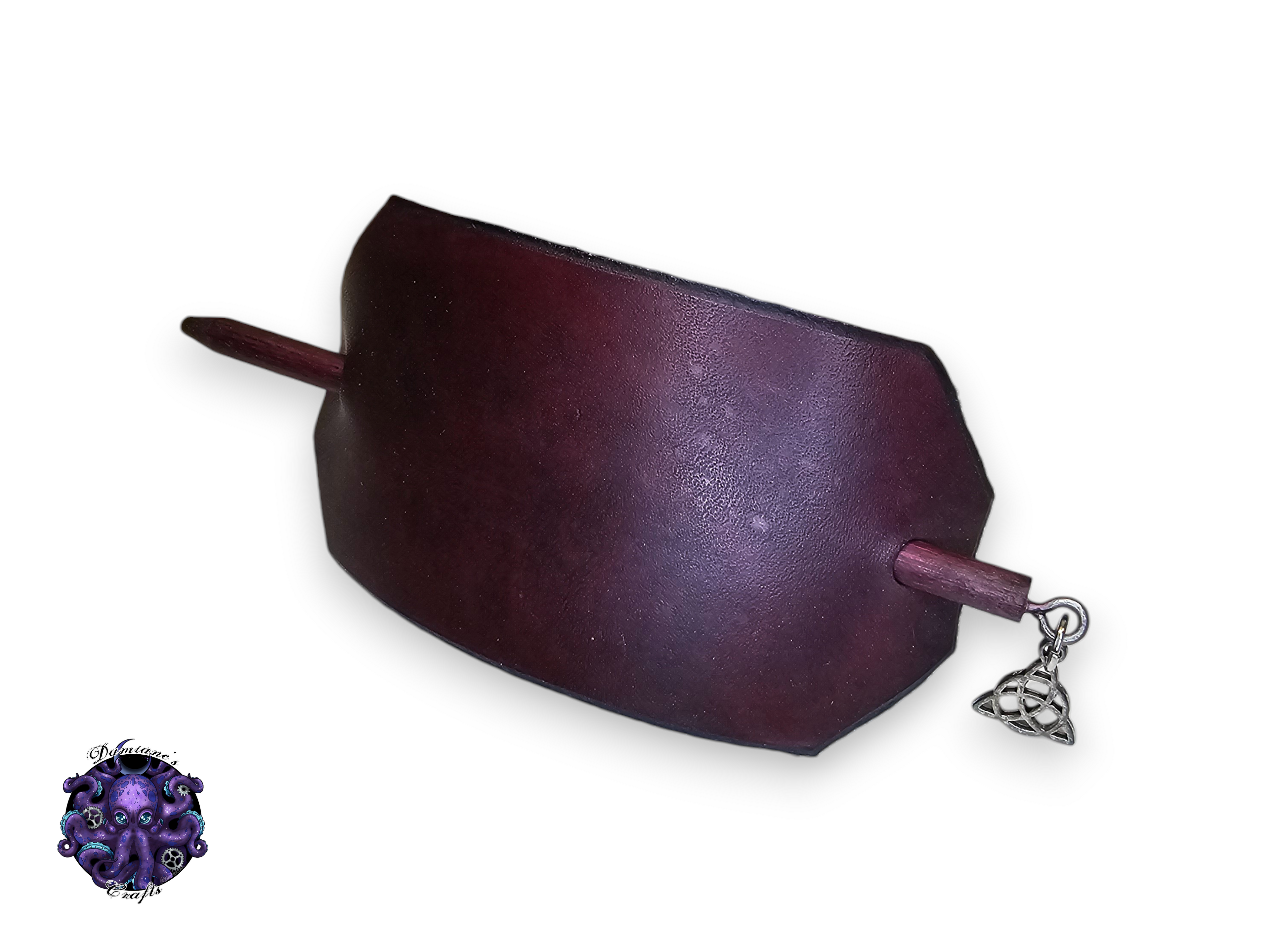 En cuir véritable, épingle à cheveux, bâtonnet en bois, style simple, médiéval, steampunk, GN