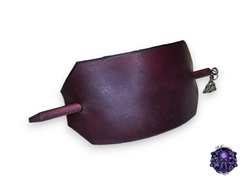En cuir véritable, épingle à cheveux, bâtonnet en bois, style simple, médiéval, steampunk, GN