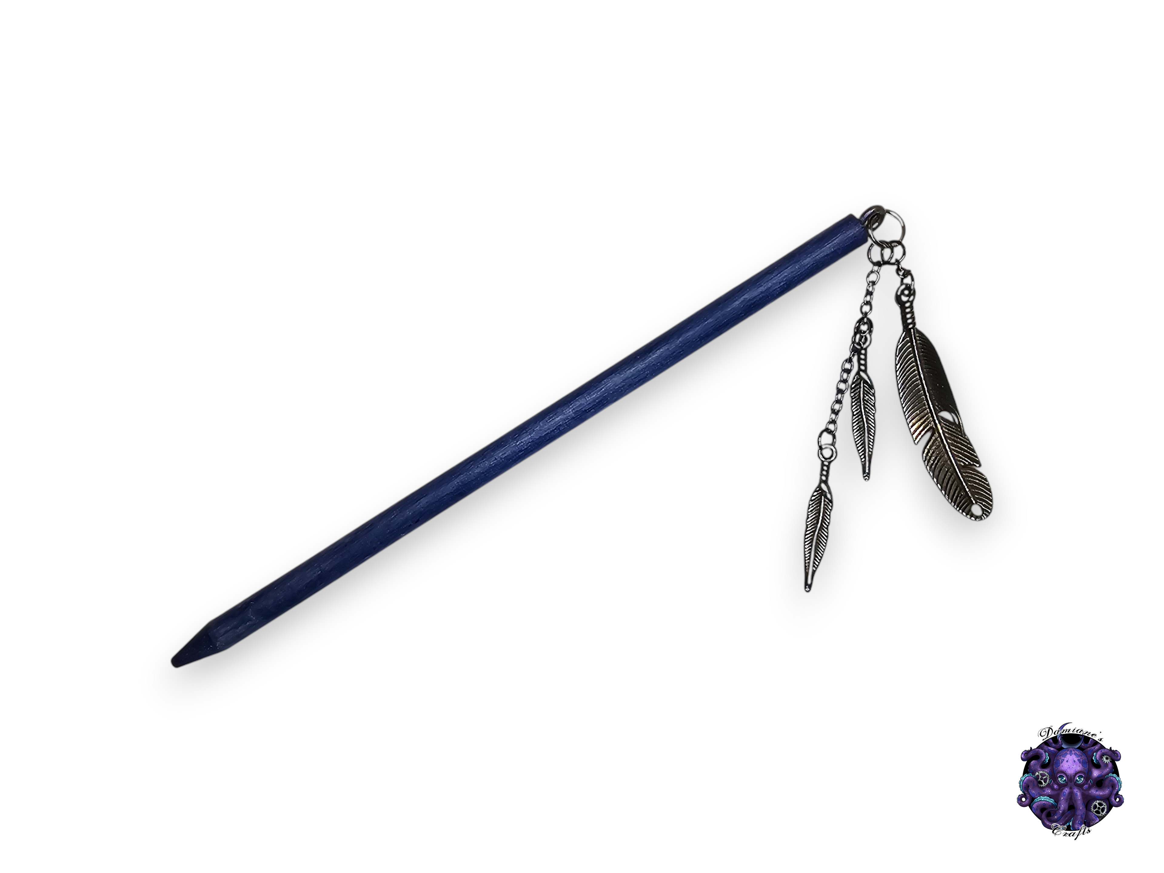Wood hair stick, Feathers, magic, witch, witch, cottagecore, fairycore, mode accessory