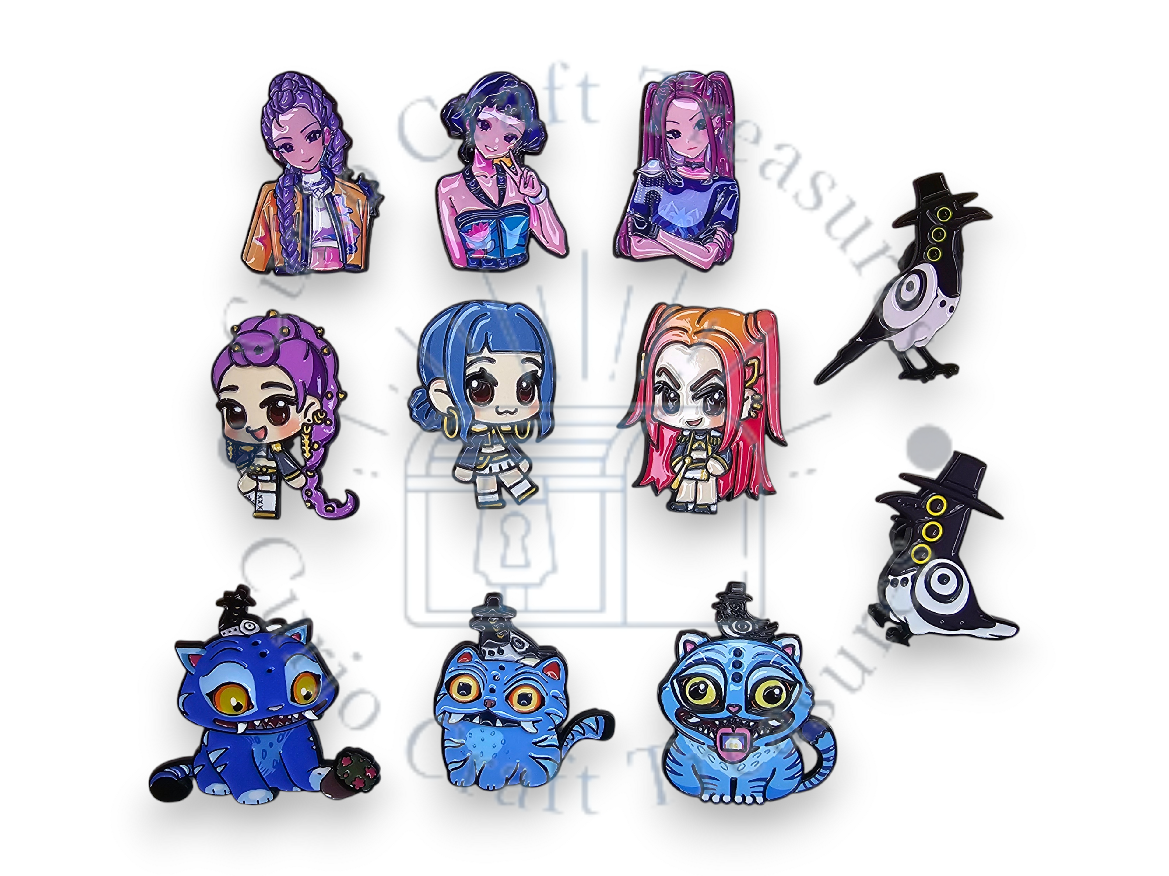 Metal Pin, Accessory, Movie, Cartoon, Show, Music, Cute, Chibi, Tiger, Mode, DIY, Bag, colorful
