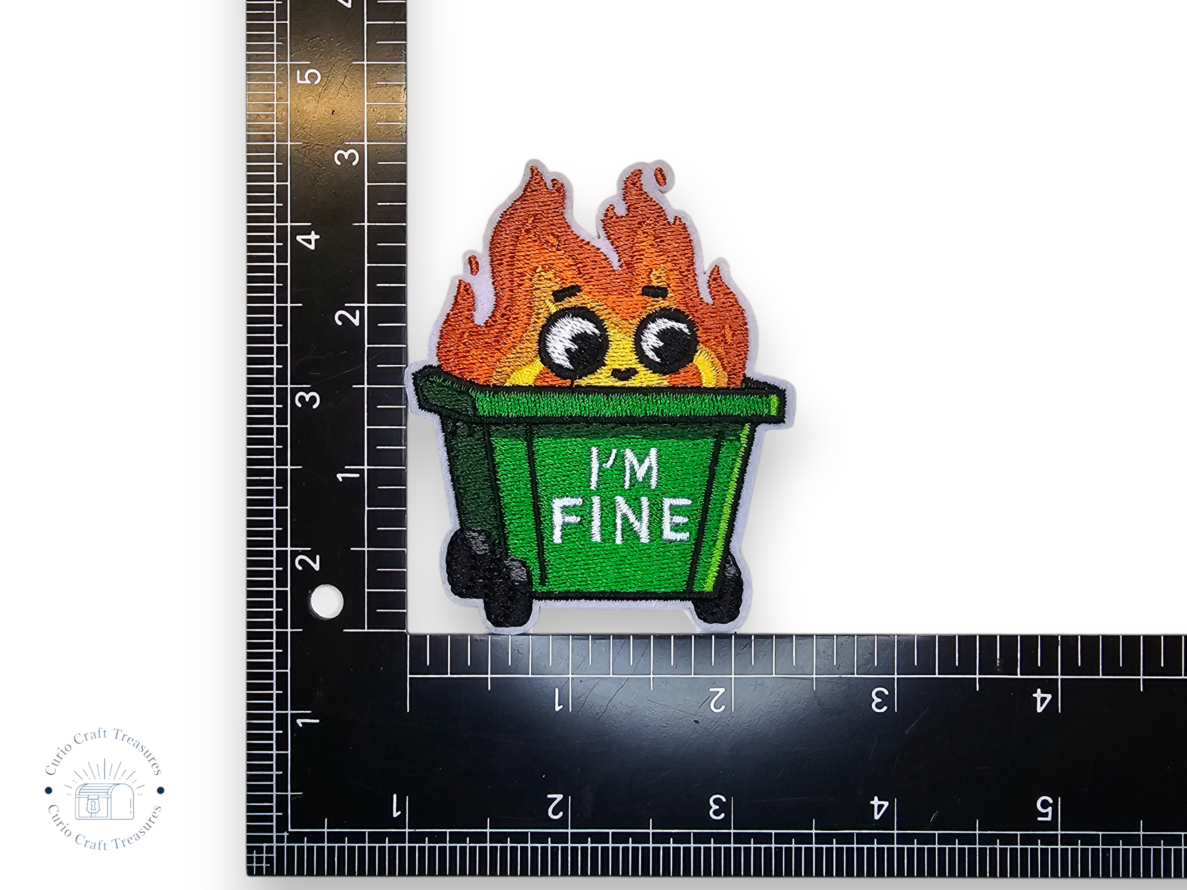 Embroided Patch, Iron on, Glue, Craft supply, Embroidery, Fabric, Meme, funny, Quote, toaster, sloth, dumpster fire, ew, people, i'm fine