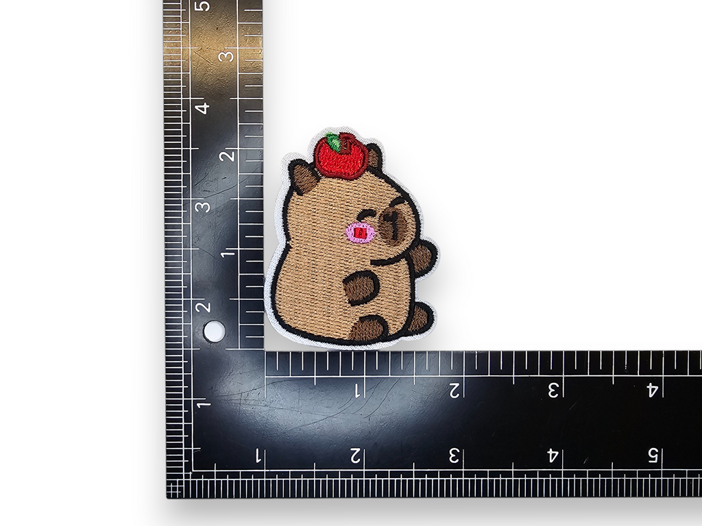 Écusson brodé, thermocollant, colle, matériel de loisirs créatifs, broderie, tissu, capybara, pomme, pain, avocat, hamburger, pastèque, mignon, kawaii, enfants