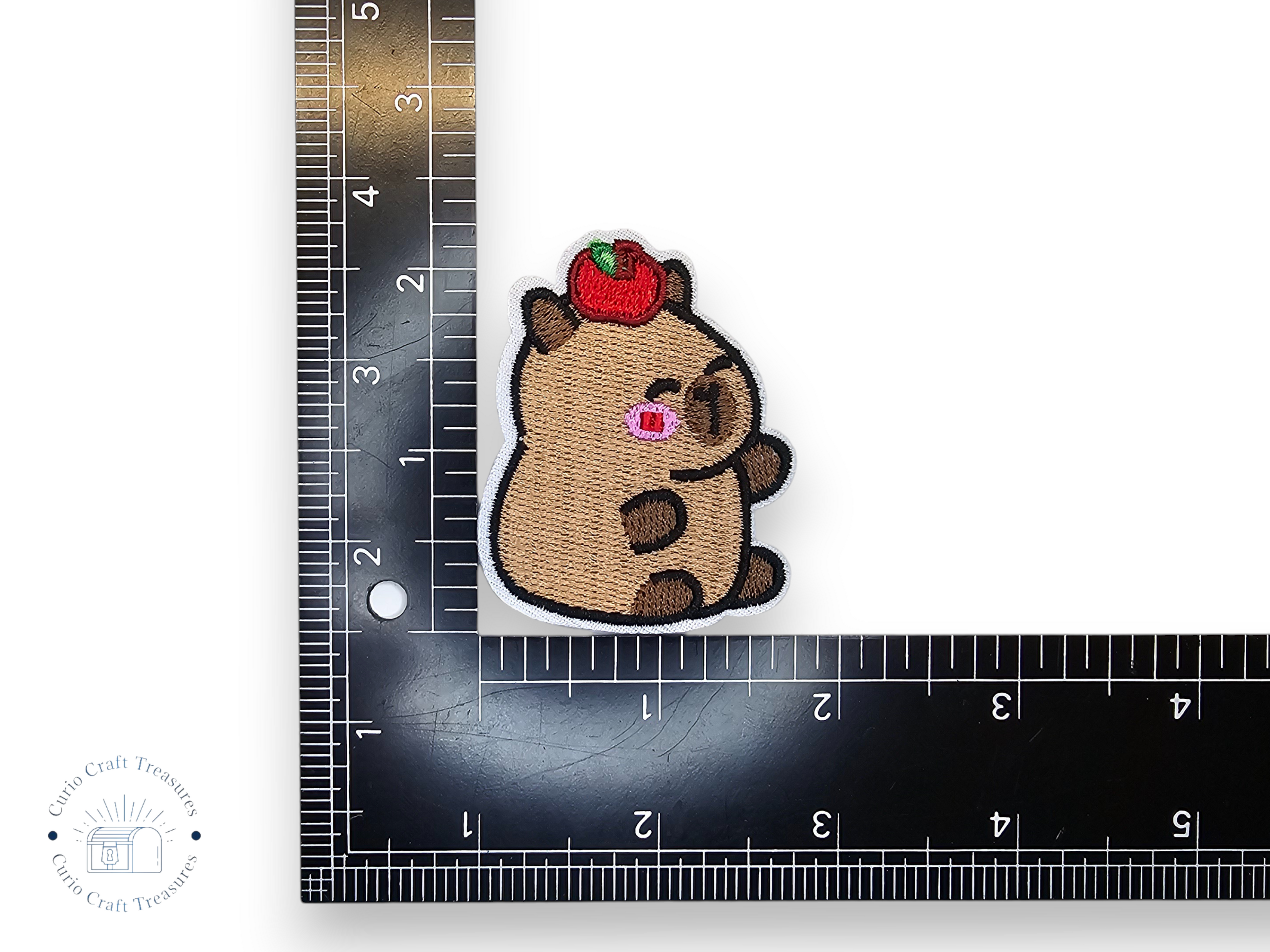 Embroided Patch, Iron on, Glue, Craft supply, Embroidery, Fabric, Capibara, apple, bread, avocado, burger, watermelon, cute, kawai, children