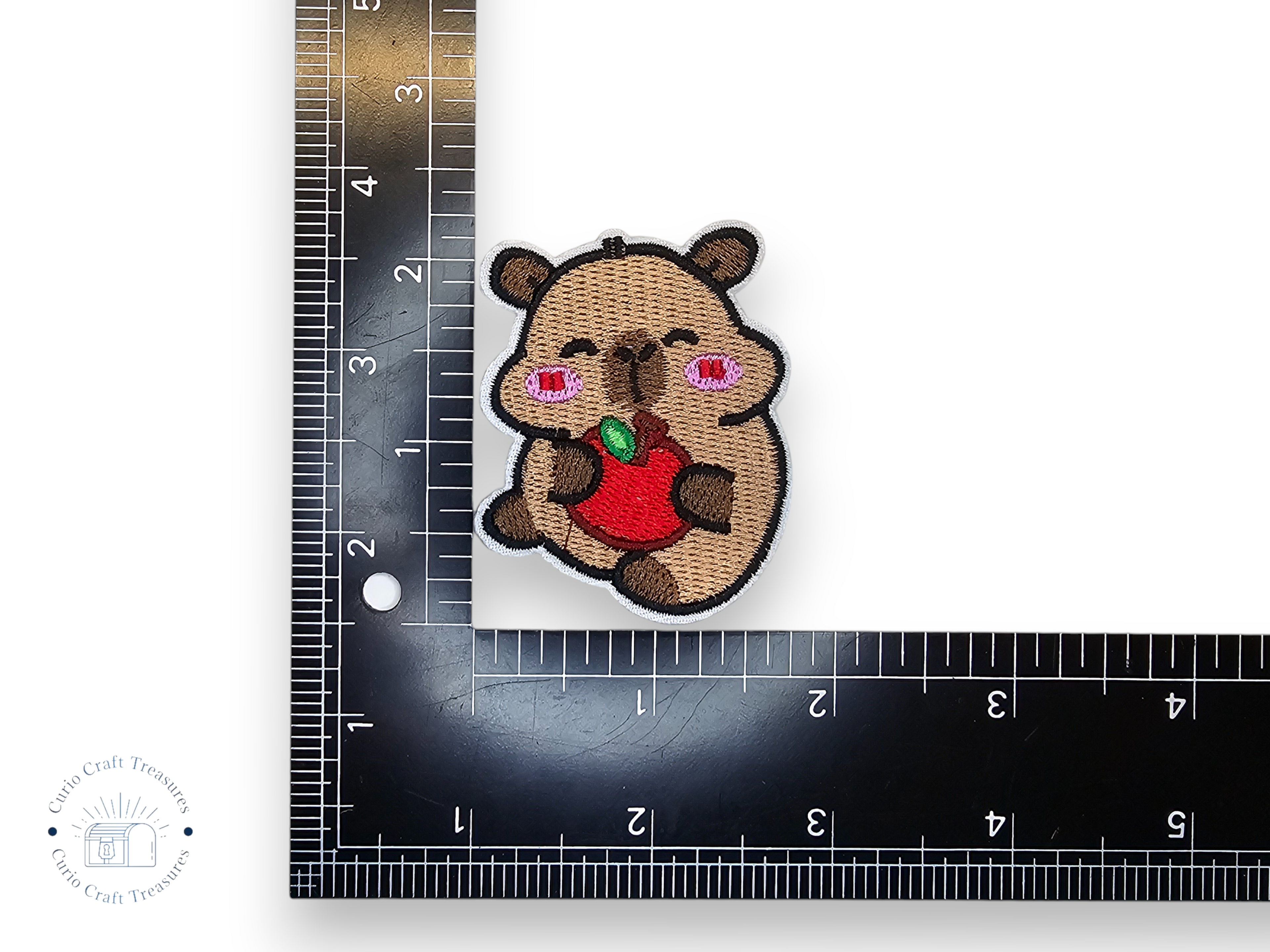 Embroided Patch, Iron on, Glue, Craft supply, Embroidery, Fabric, Capibara, apple, bread, avocado, burger, watermelon, cute, kawai, children