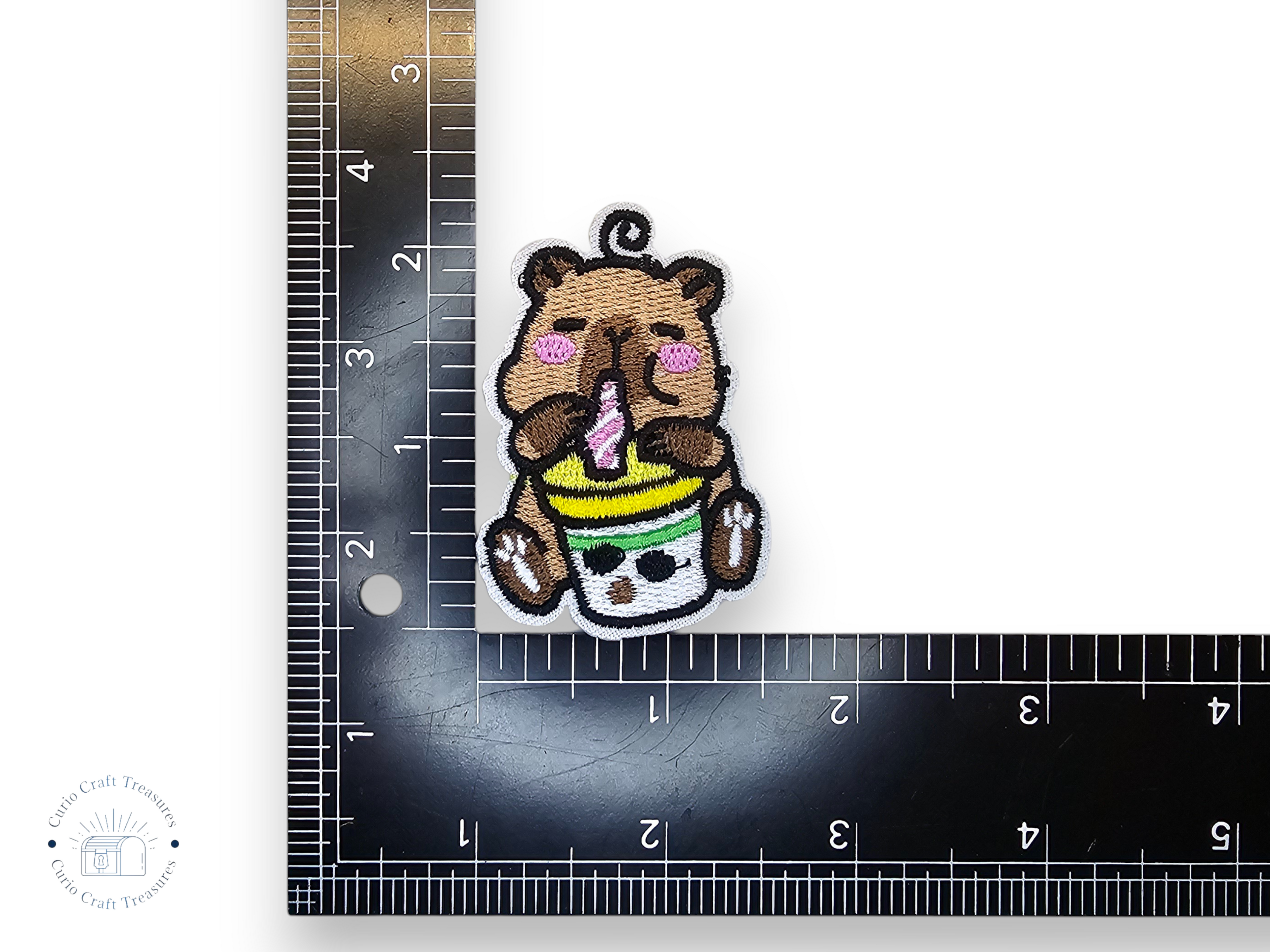 Embroided Patch, Iron on, Glue, Craft supply, Embroidery, Fabric, Capibara, apple, bread, avocado, burger, watermelon, cute, kawai, children