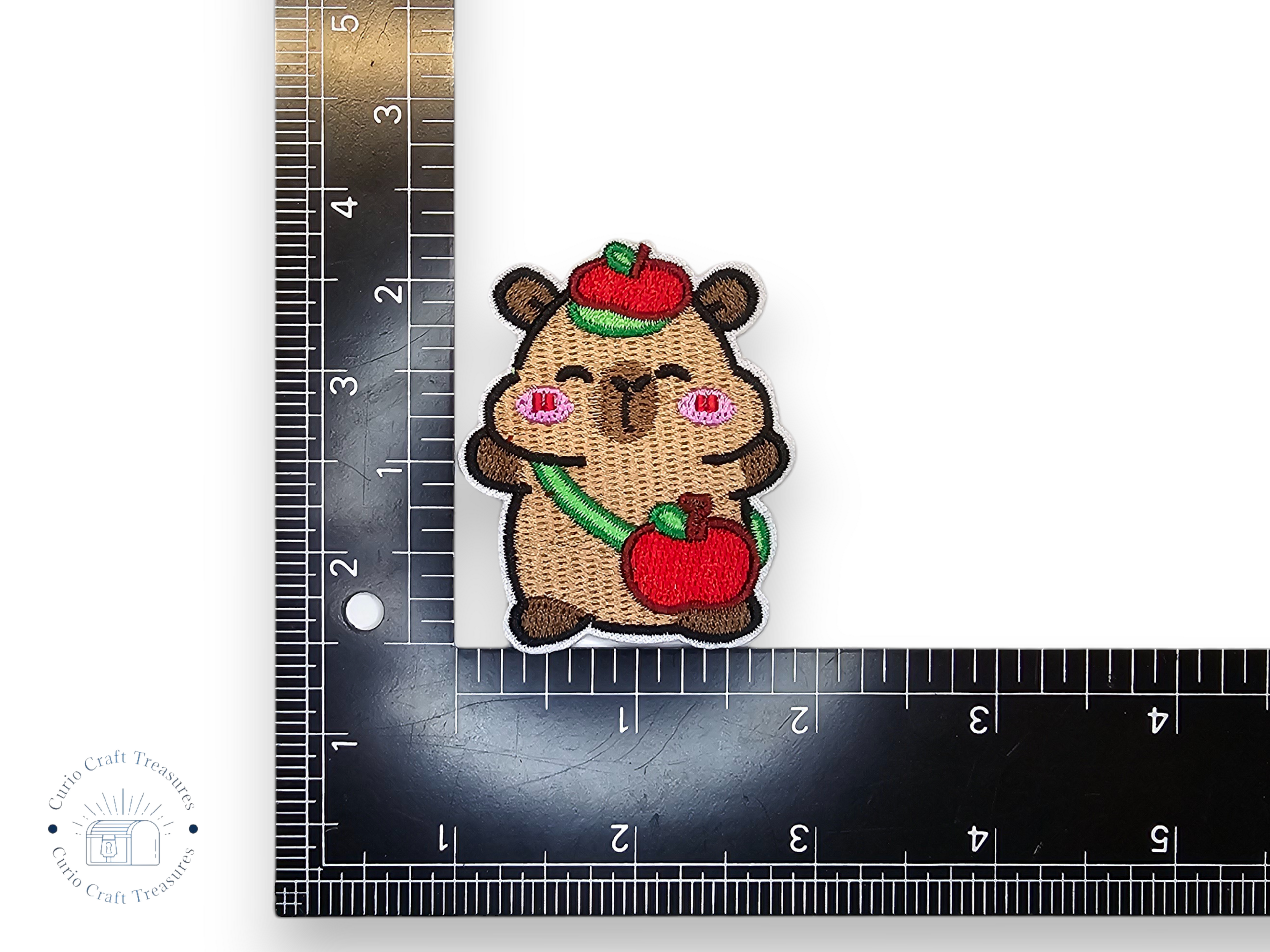 Embroided Patch, Iron on, Glue, Craft supply, Embroidery, Fabric, Capibara, apple, bread, avocado, burger, watermelon, cute, kawai, children