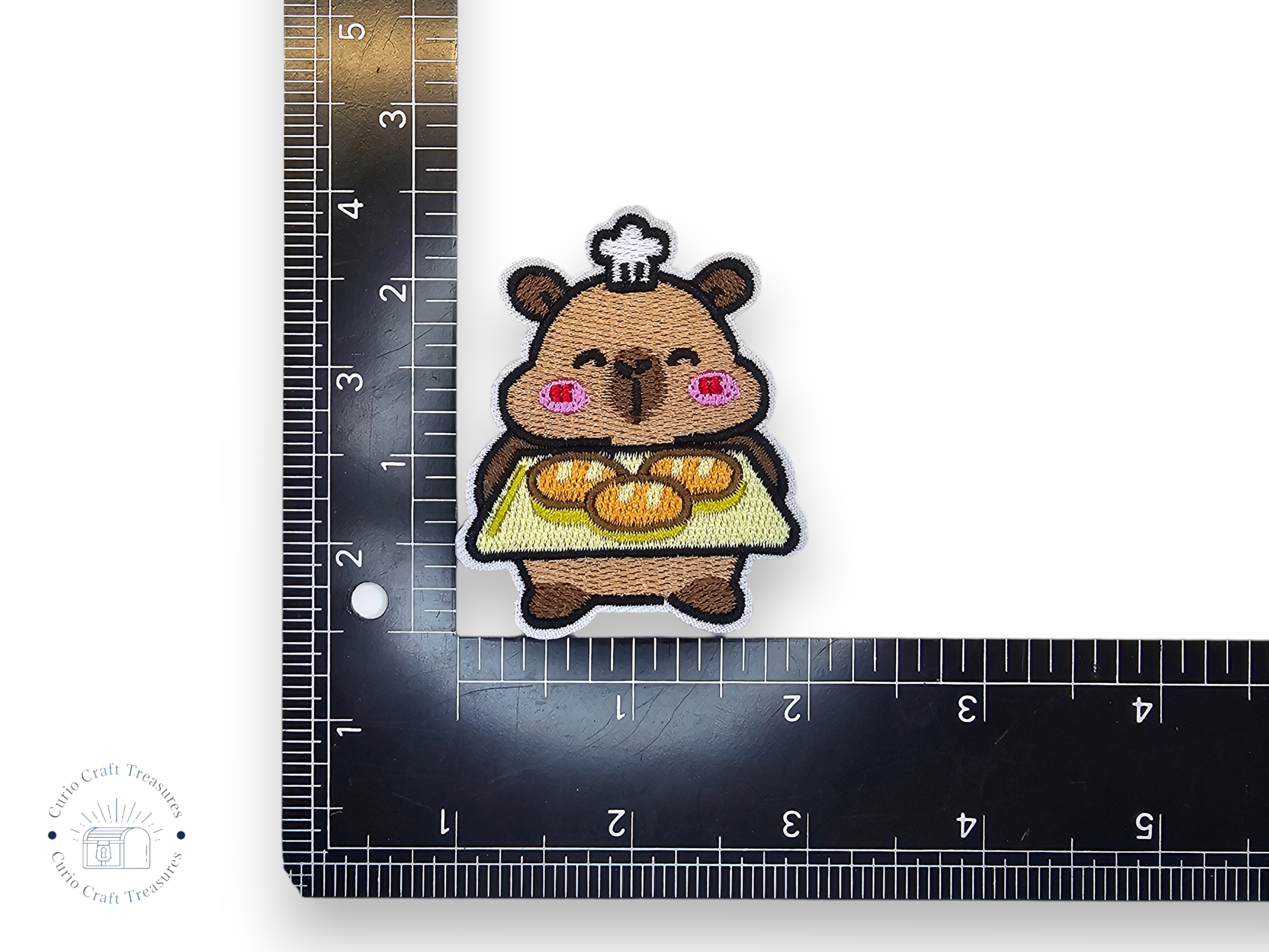 Embroided Patch, Iron on, Glue, Craft supply, Embroidery, Fabric, Capibara, apple, bread, avocado, burger, watermelon, cute, kawai, children