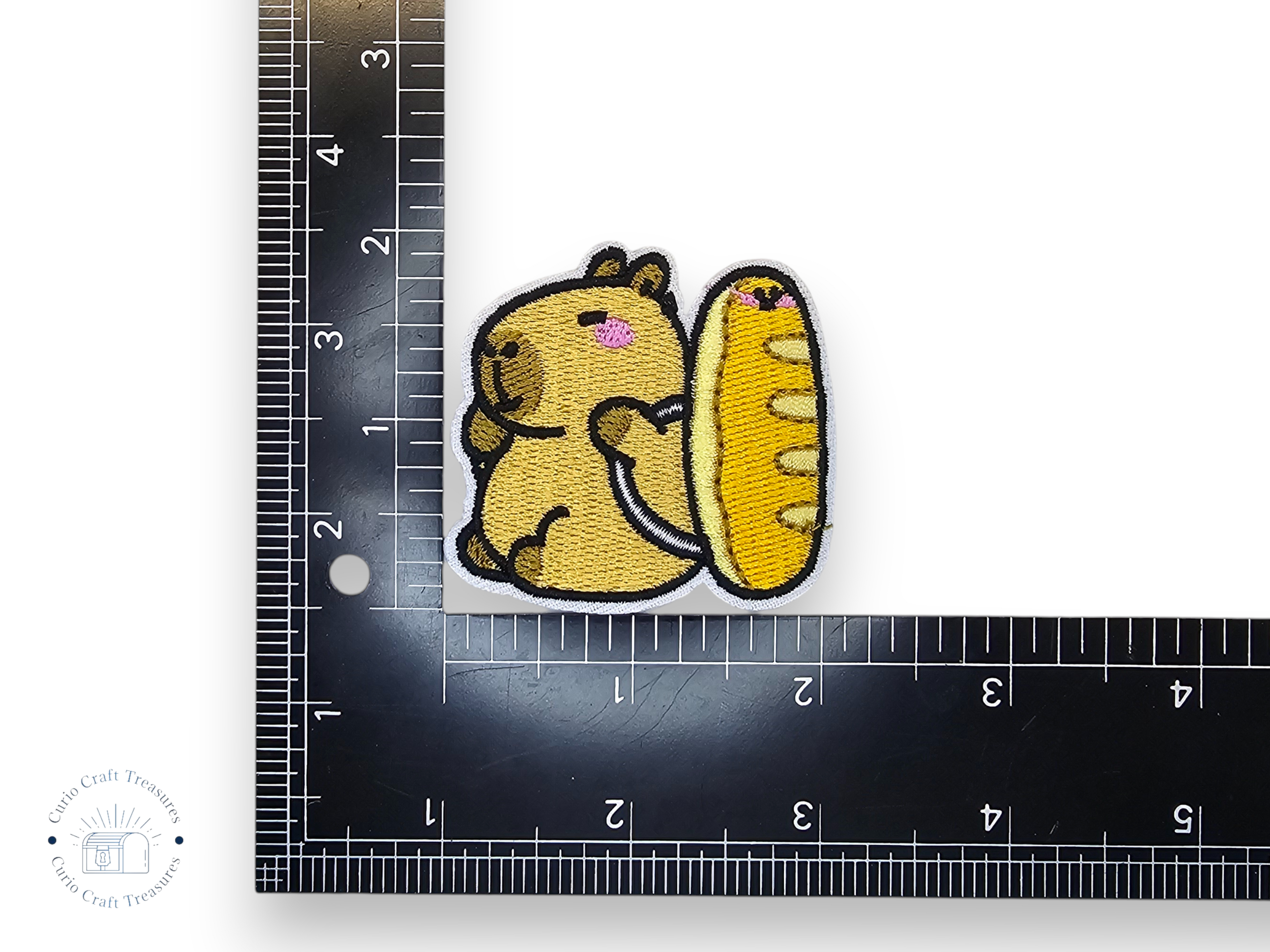 Embroided Patch, Iron on, Glue, Craft supply, Embroidery, Fabric, Capibara, apple, bread, avocado, burger, watermelon, cute, kawai, children