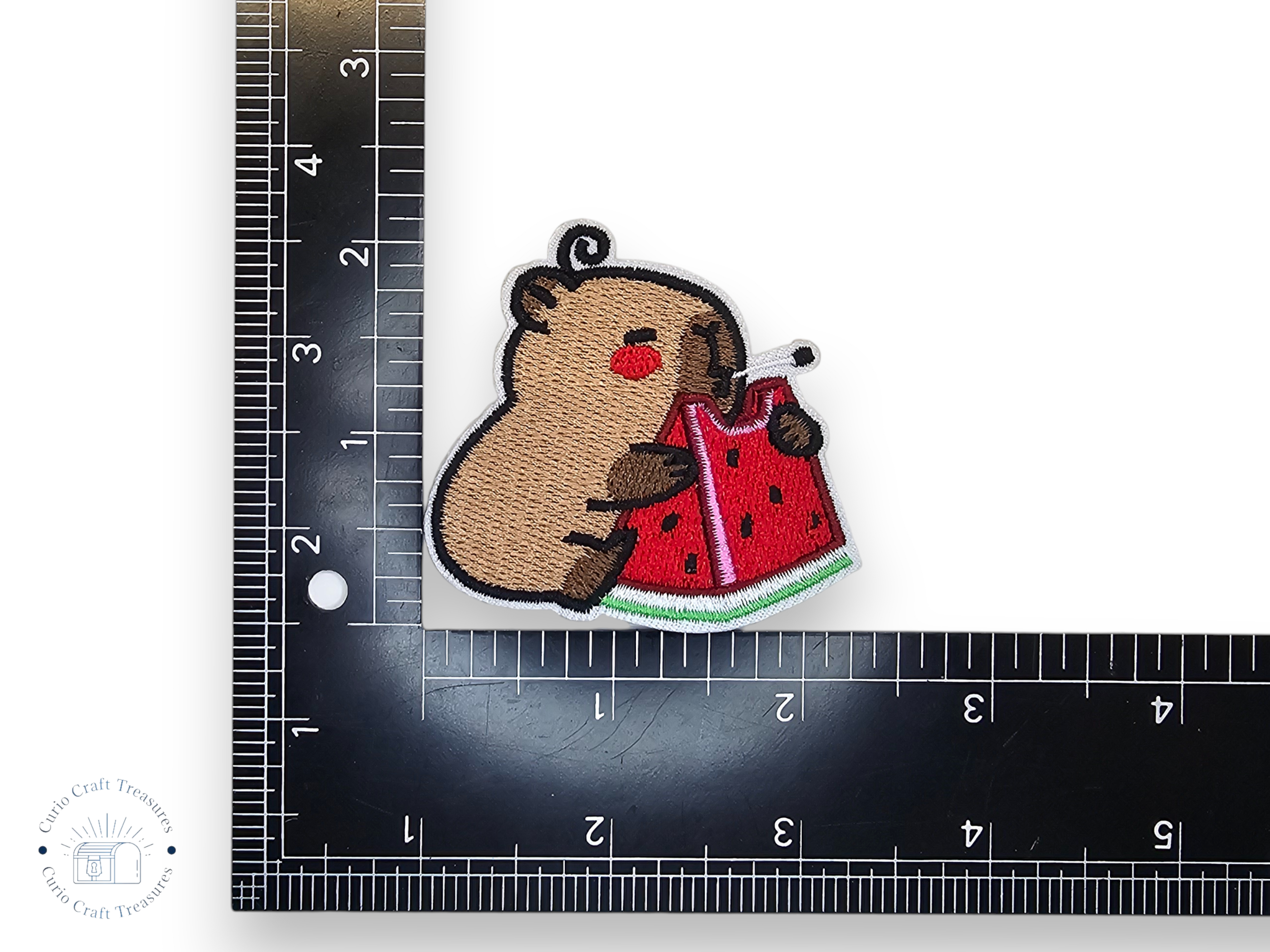 Embroided Patch, Iron on, Glue, Craft supply, Embroidery, Fabric, Capibara, apple, bread, avocado, burger, watermelon, cute, kawai, children