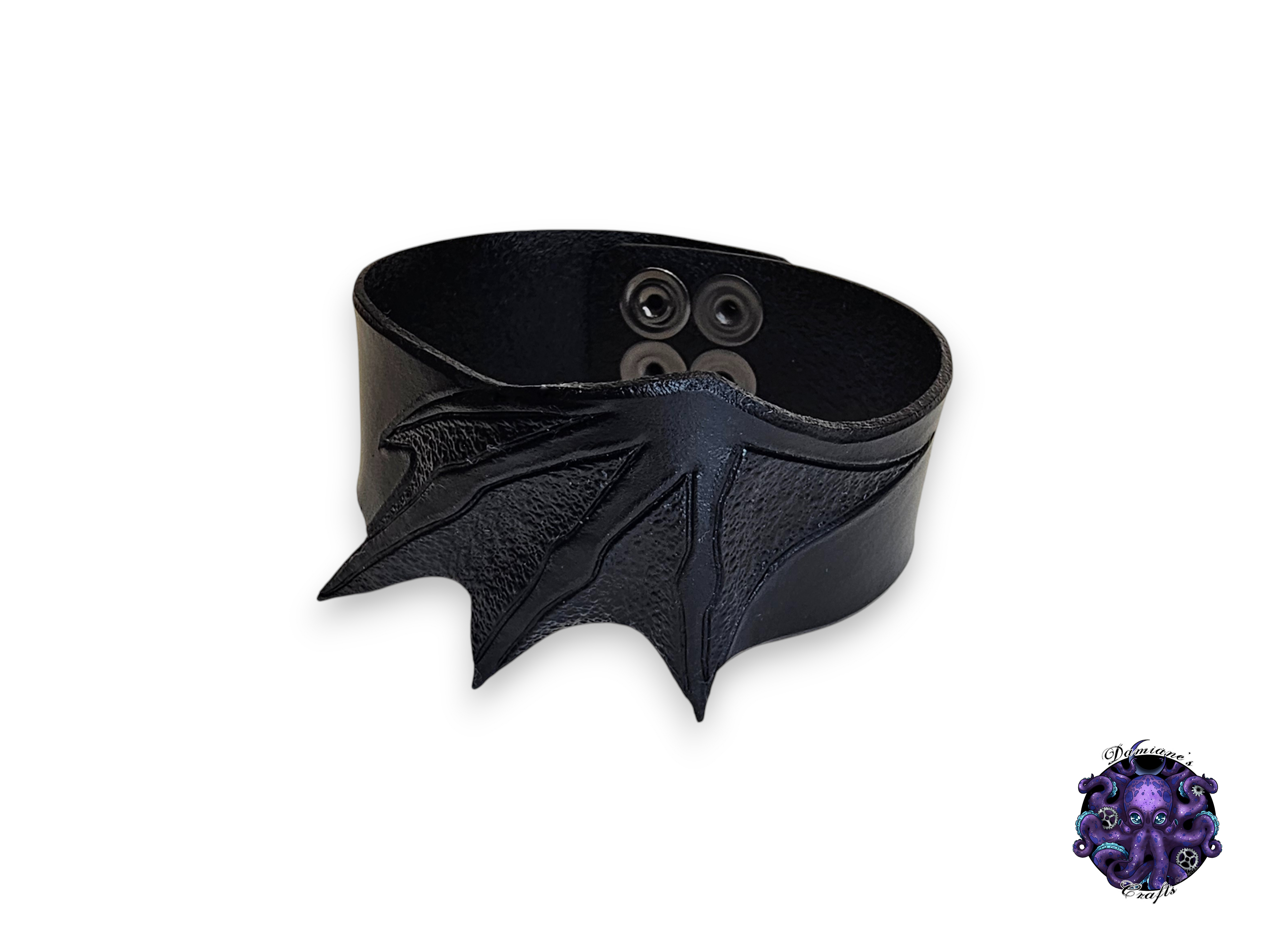 Real leather, Wristband, Wristcuff, Cuff, Bracelet, Bat wing, vampire, gothic, punk, rock, metal, heavy metal, black, mode accessory
