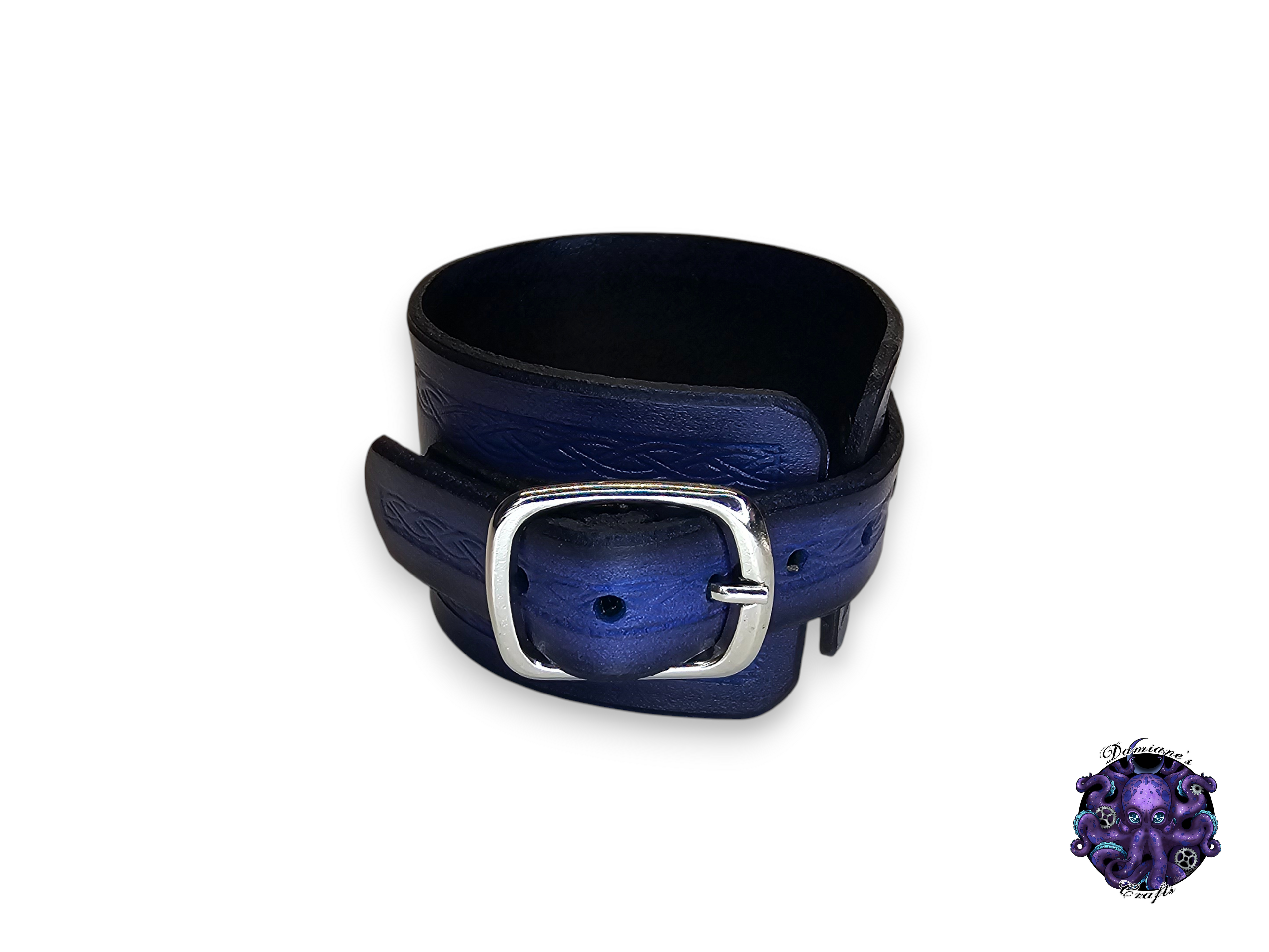 Cuero auténtico, pulsera, brazalete, brazalete, pulpo, steampunk, burbuja, gótico, punk, rock, metal, heavy metal, morado, accesorio de moda
