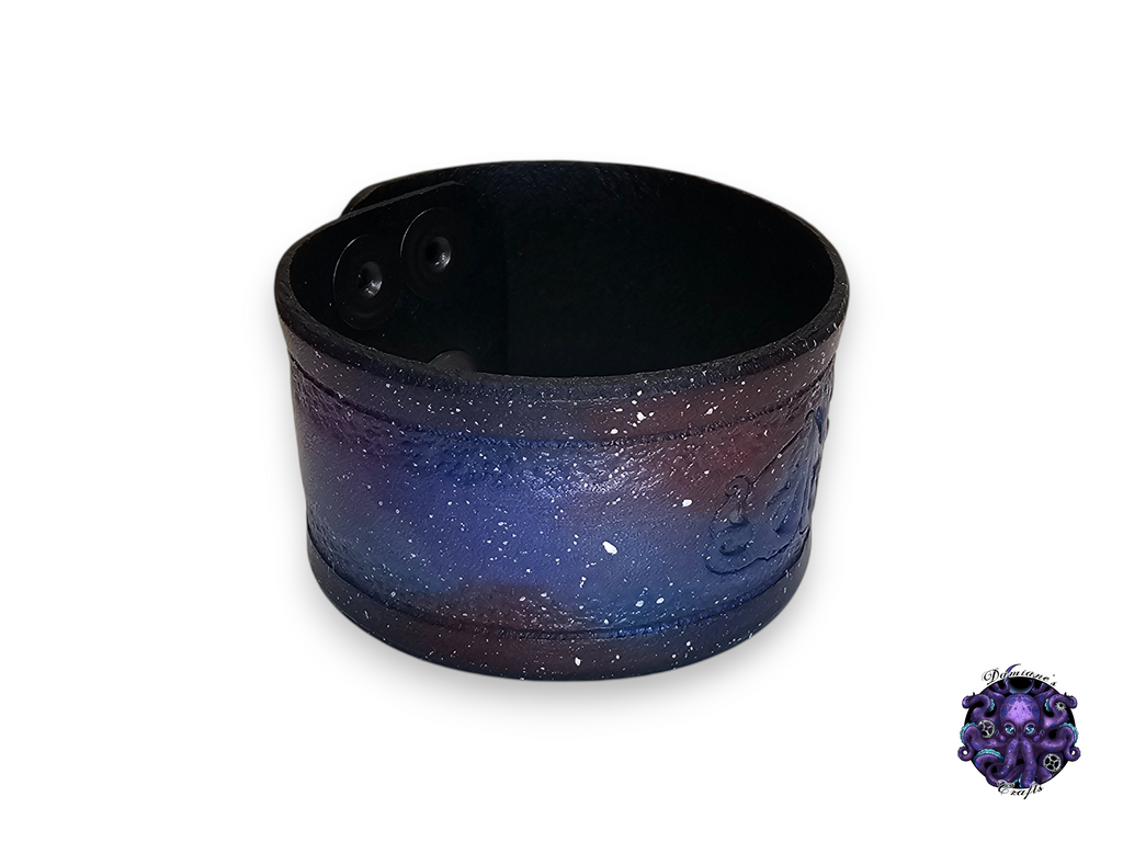 Bracelet en cuir véritable, manchette, style pieuvre, bulle, steampunk, médiéval, gothique, punk, rock, métal, heavy metal, nébuleuse, accessoire de mode